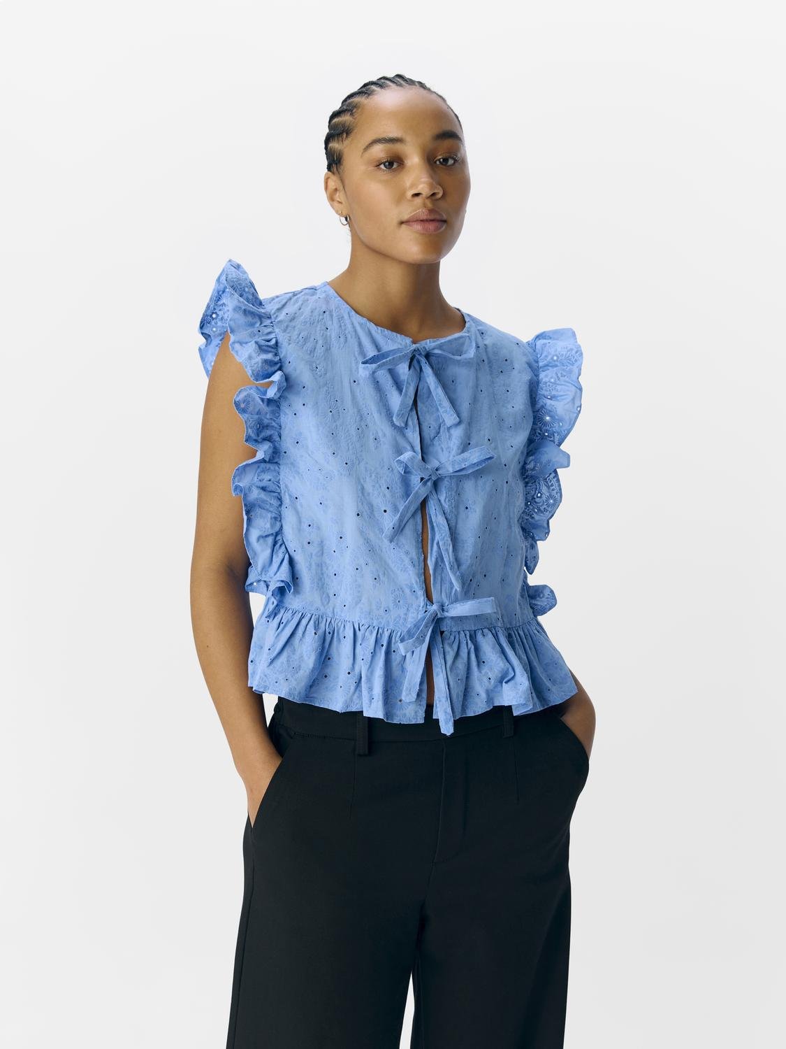 OBJCILIE Top - Cornflower Blue - VERO MODA & VILA Bergvik