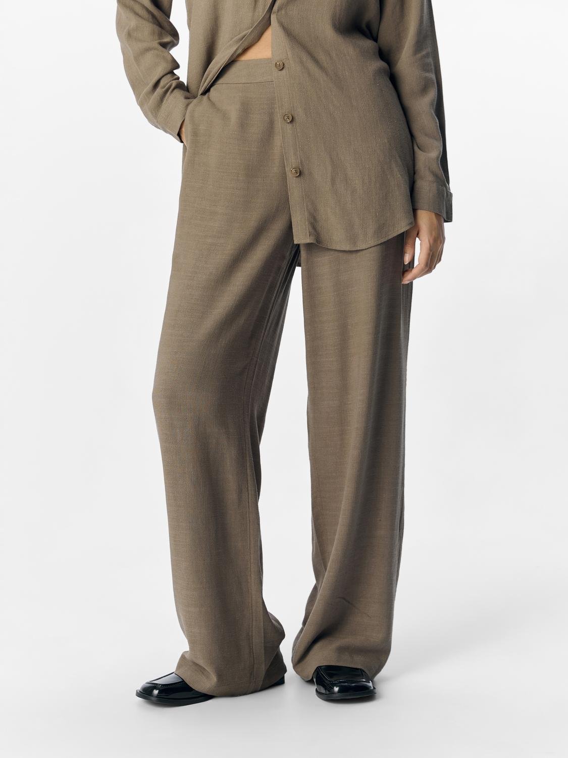 OBJSANNE Trousers - Morel - VERO MODA & VILA Bergvik
