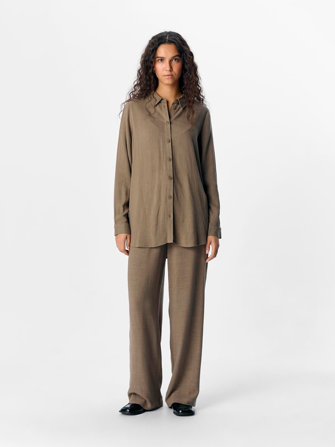 OBJSANNE Trousers - Morel - VERO MODA & VILA Bergvik