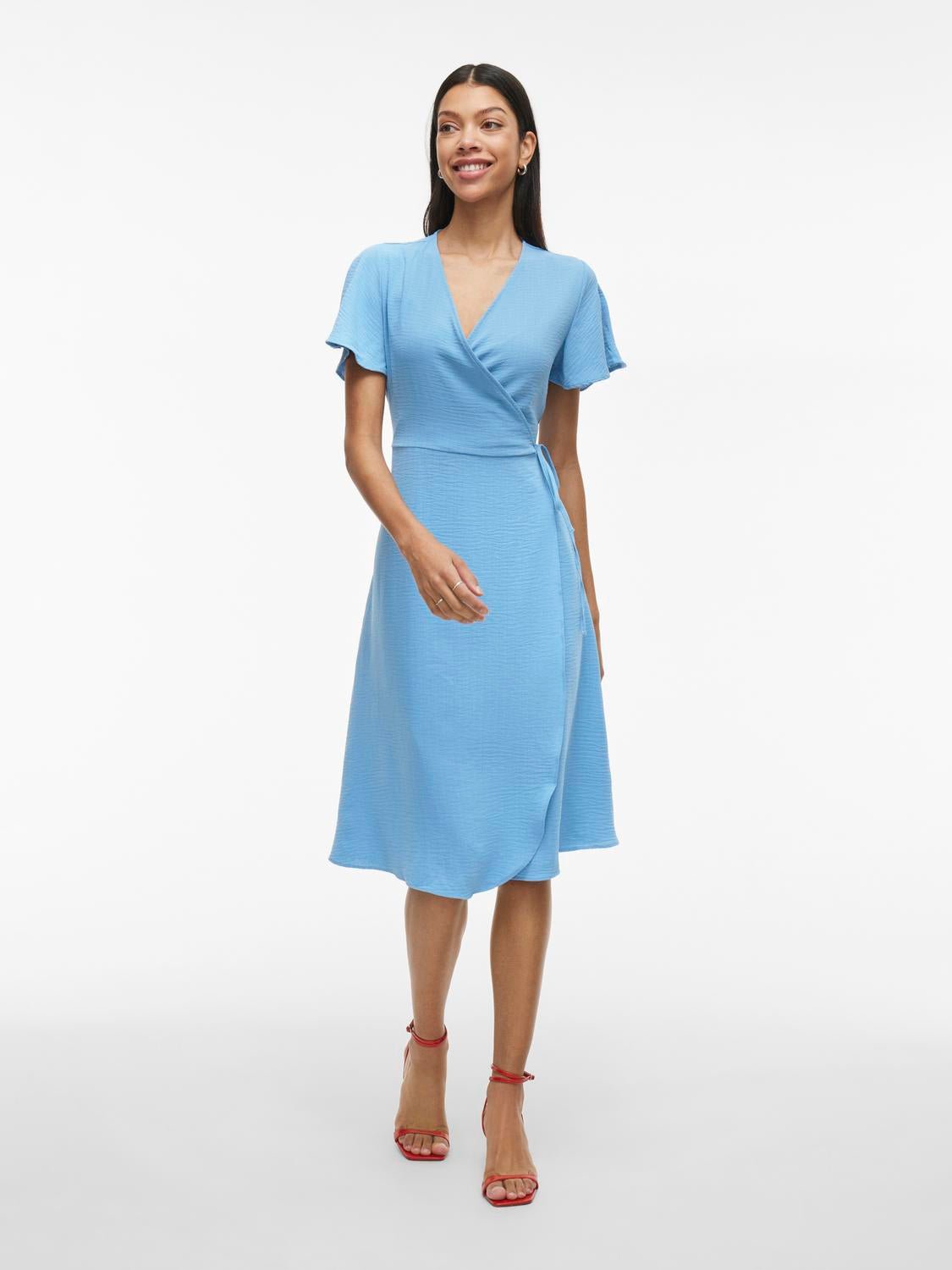 VILOVIE Midi Dress - Blissful Blue - VERO MODA & VILA Bergvik
