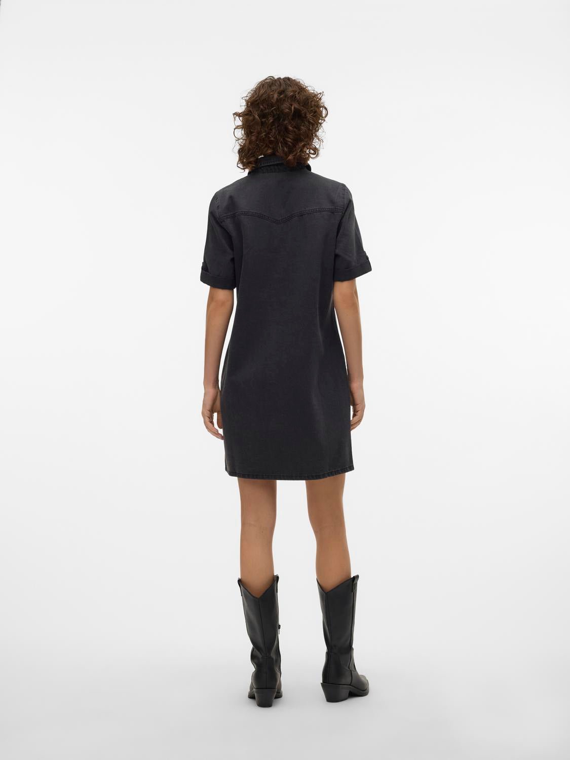 VMJENNIE Short Dress - Black Denim - VERO MODA & VILA Bergvik