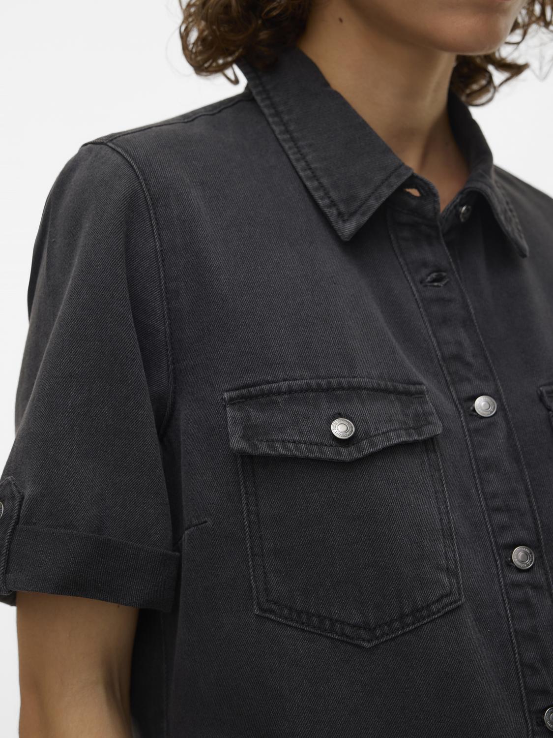 VMJENNIE Short Dress - Black Denim - VERO MODA & VILA Bergvik