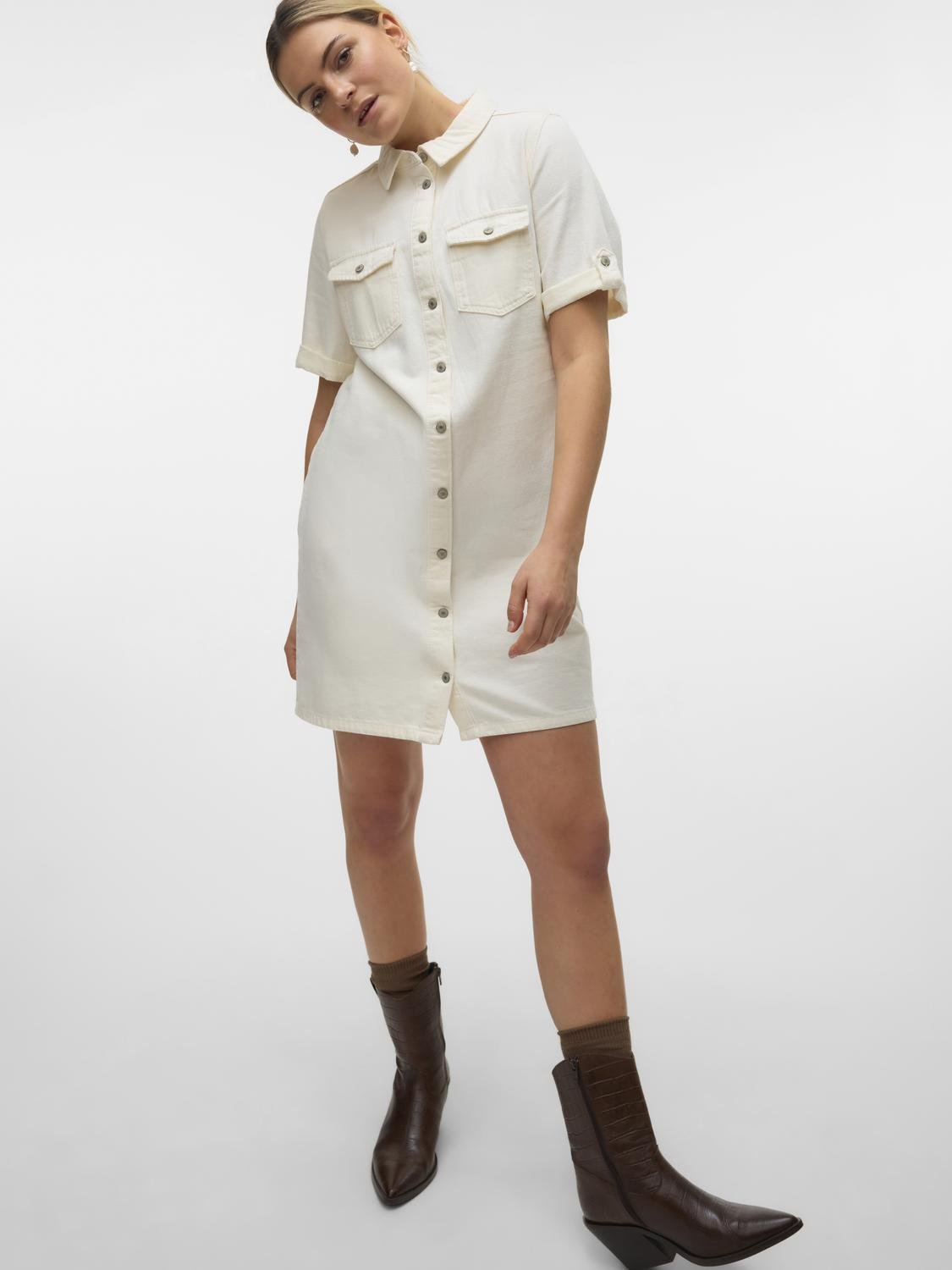 VMJENNIE Short Dress - Cloud Dancer - VERO MODA & VILA Bergvik