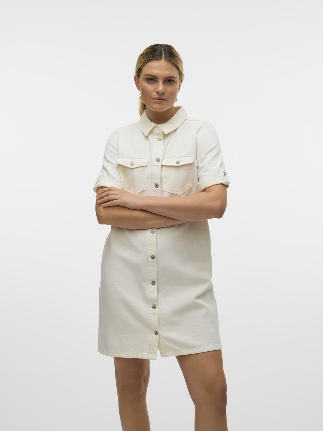 VMJENNIE Short Dress - Cloud Dancer - VERO MODA & VILA Bergvik