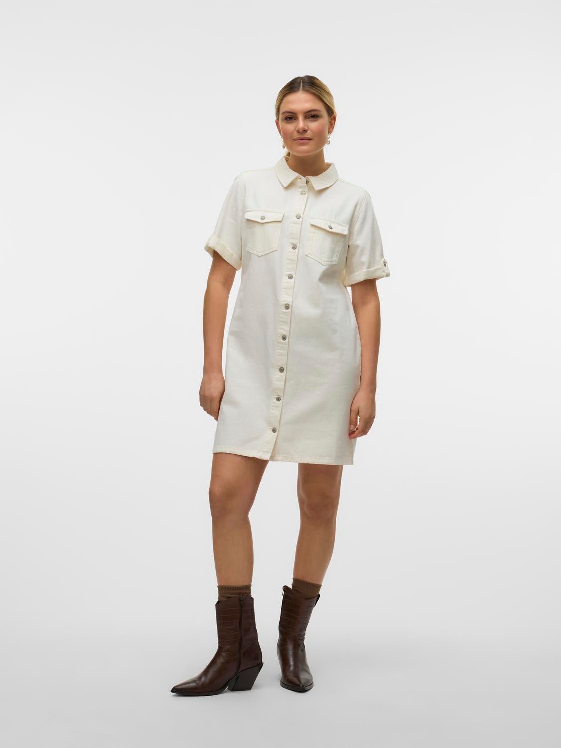 VMJENNIE Short Dress - Cloud Dancer - VERO MODA & VILA Bergvik