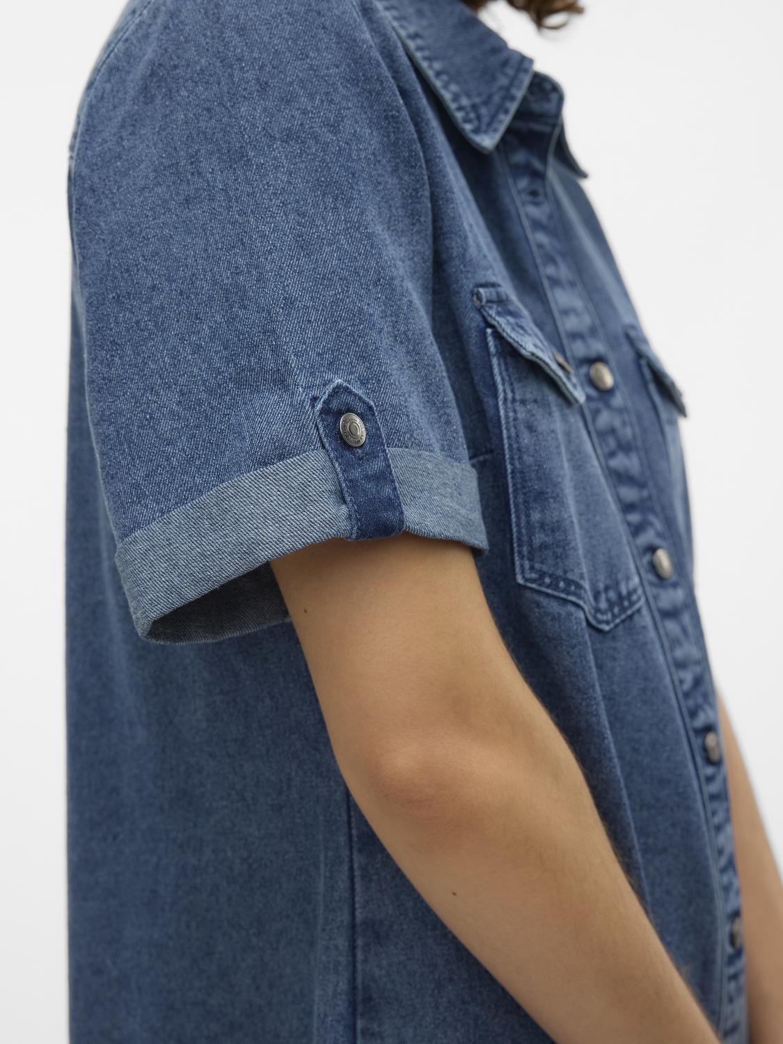 VMJENNIE Short Dress - Medium Blue Denim - VERO MODA & VILA Bergvik