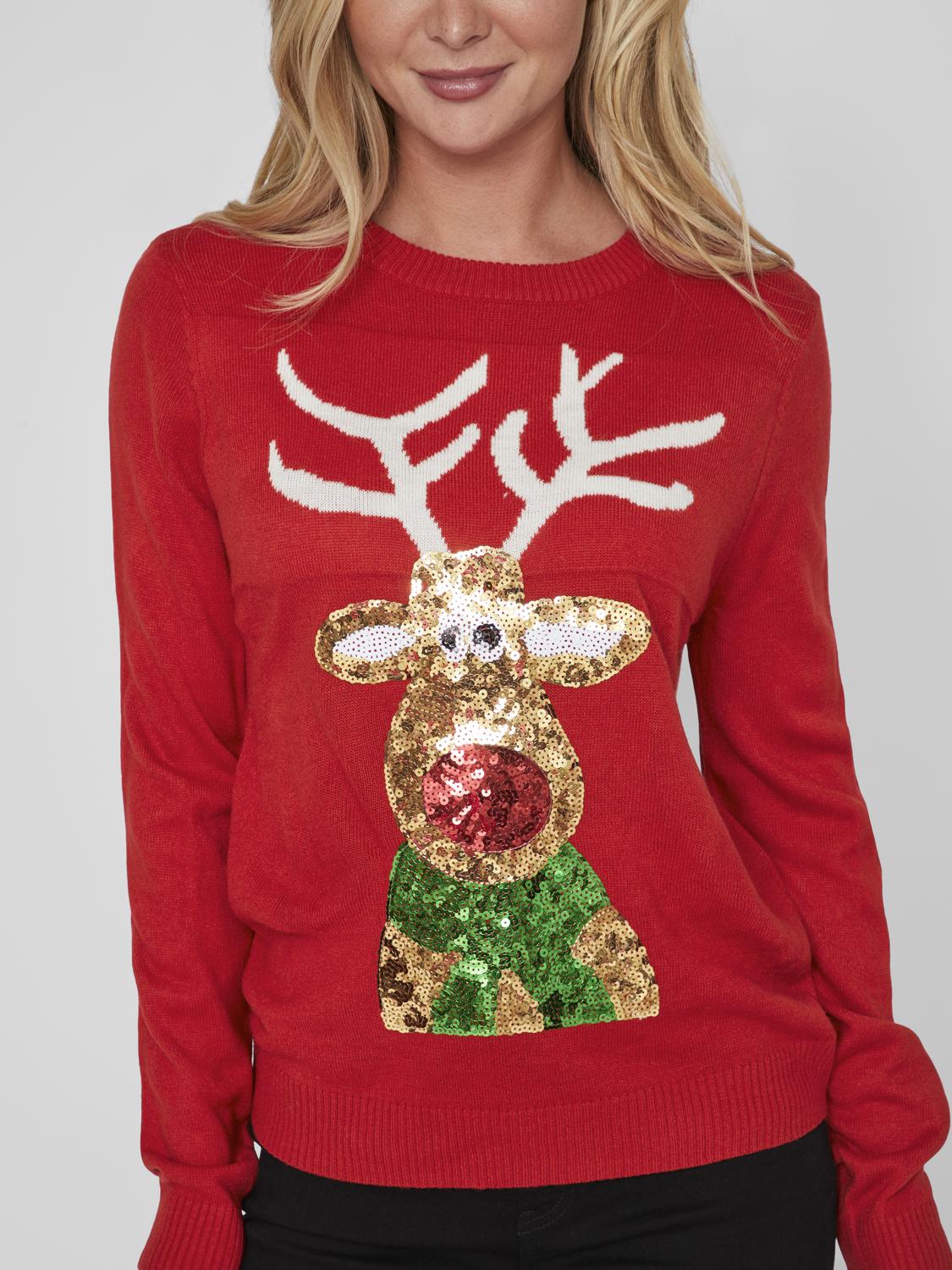 VICUPID Pullover - Mars Red - VERO MODA & VILA Bergvik