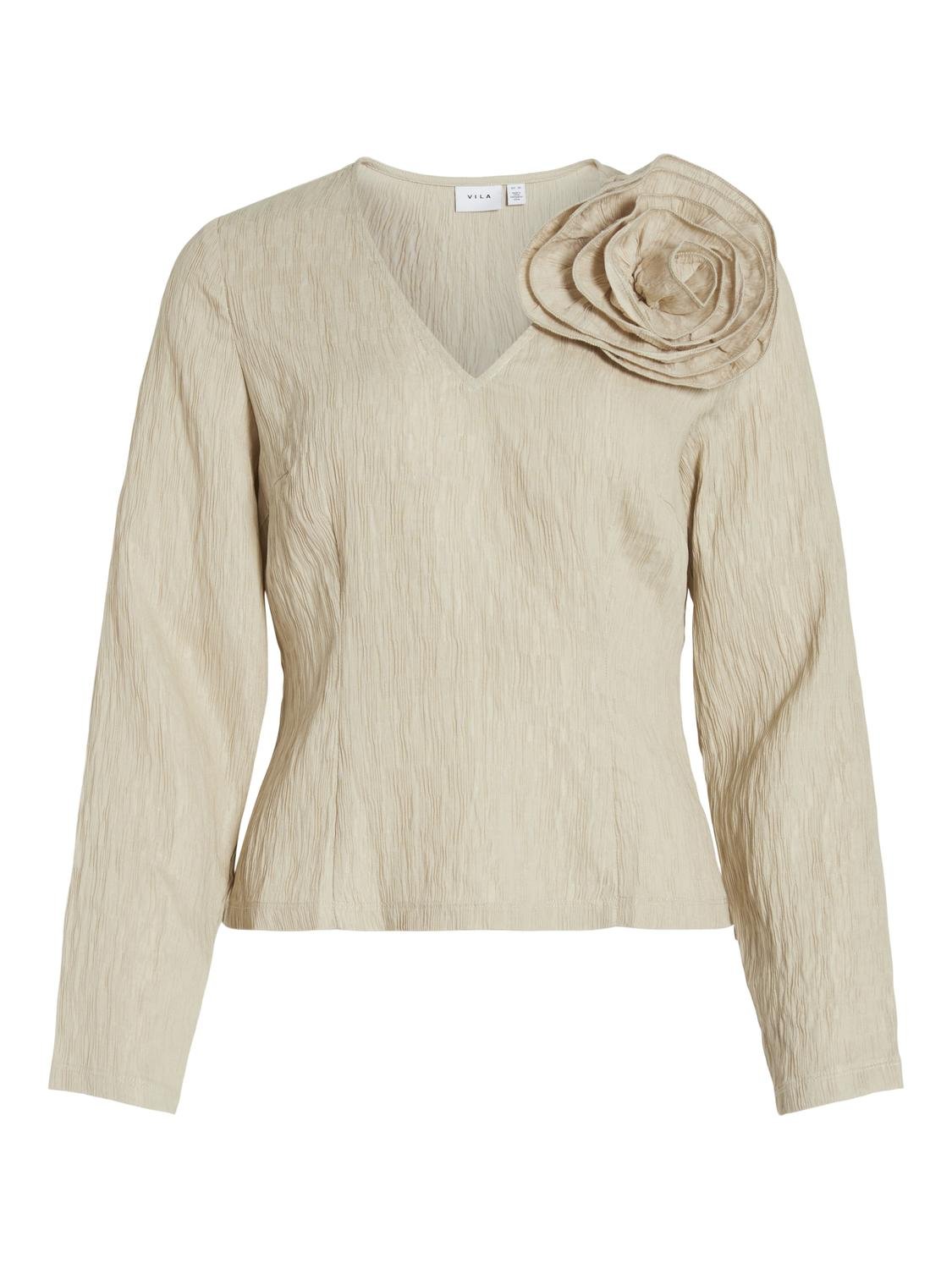 VIFLOWERY T-Shirts & Tops - Cement - VERO MODA & VILA Bergvik