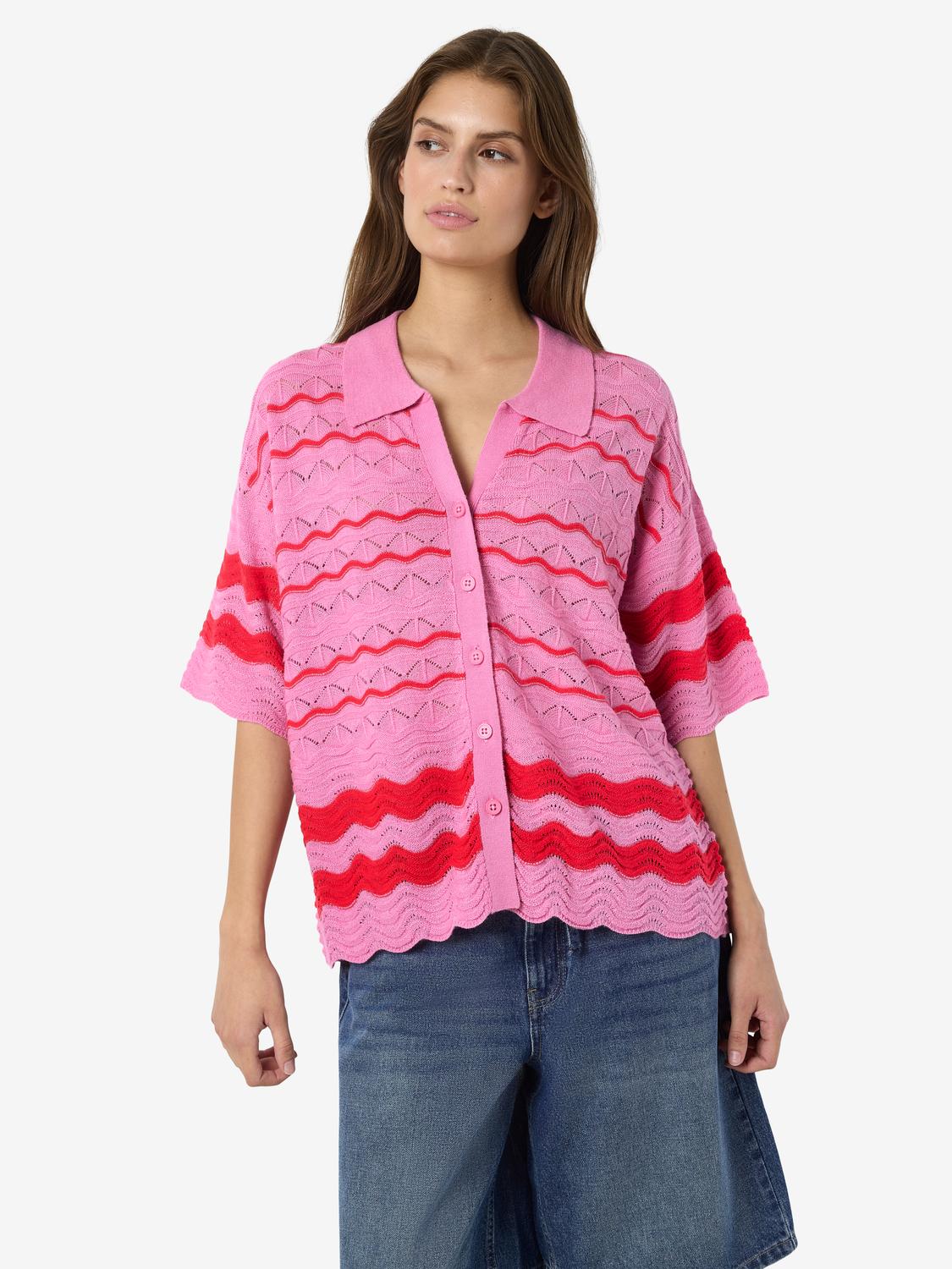 NMSADIE Knitted Polo Shirt - Begonia Pink - VERO MODA & VILA Bergvik