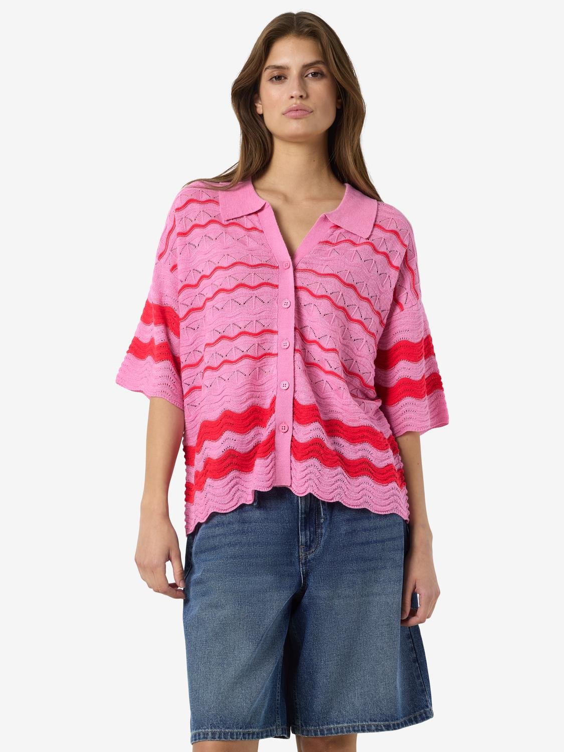 NMSADIE Knitted Polo Shirt - Begonia Pink - VERO MODA & VILA Bergvik