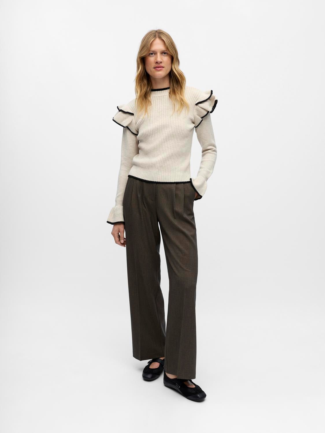 OBJAKI Pullover - White Sand - VERO MODA & VILA Bergvik