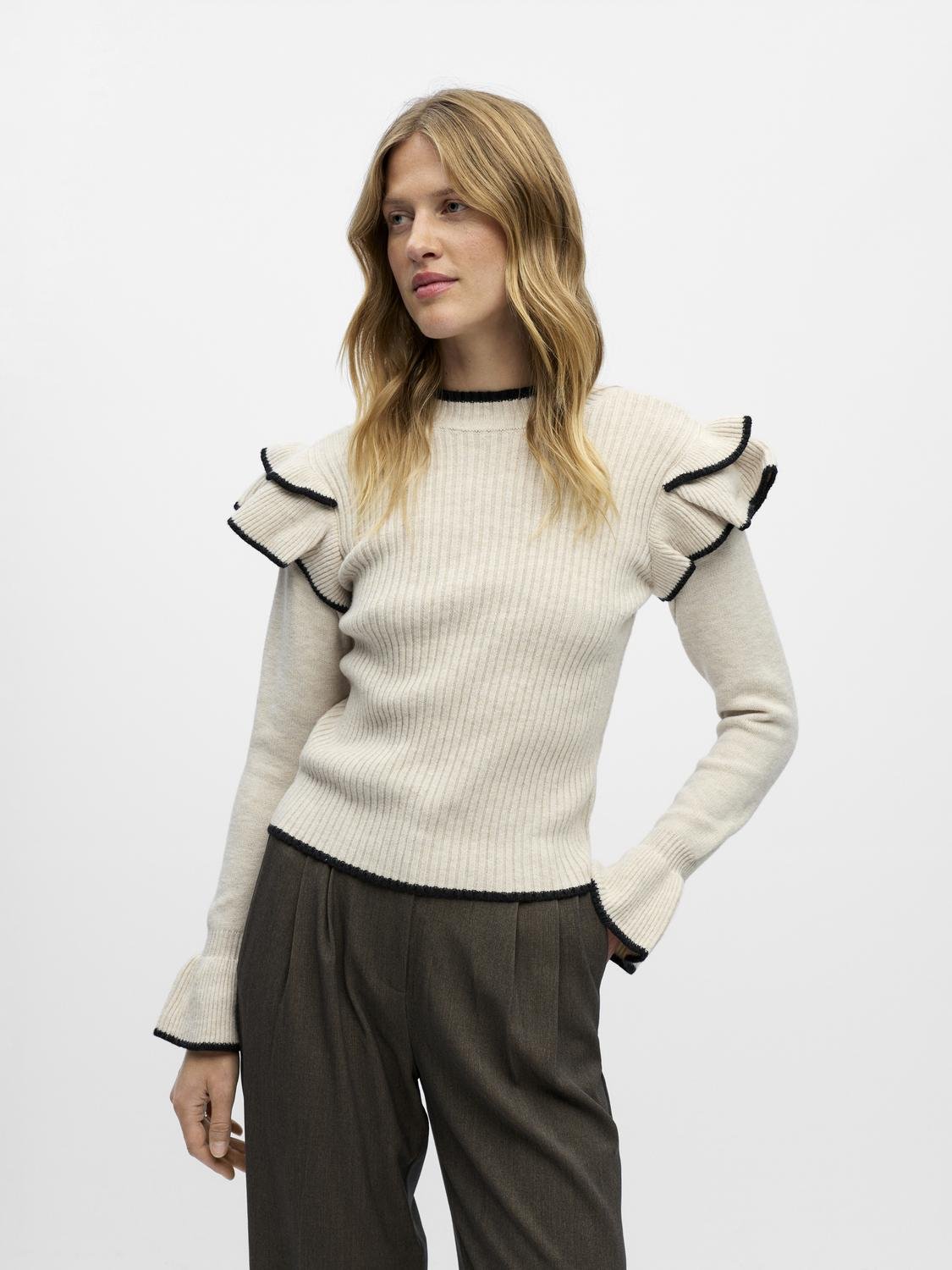 OBJAKI Pullover - White Sand - VERO MODA & VILA Bergvik
