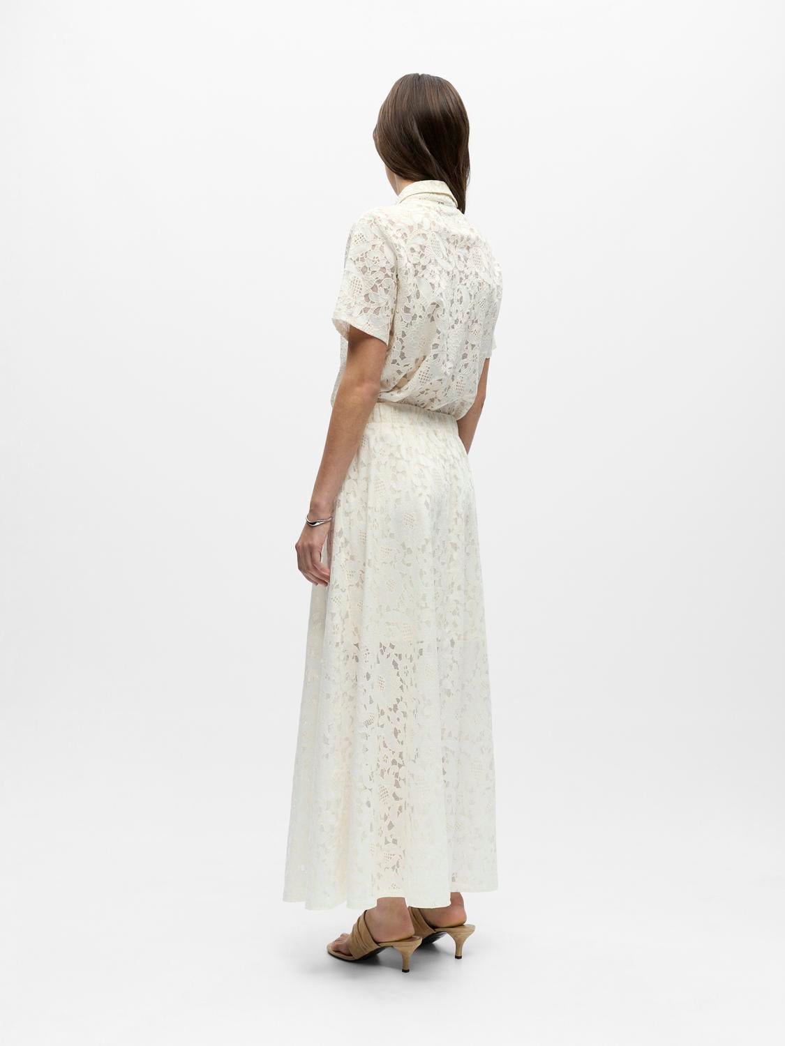 OBJBIANCA Long Skirt - White Sand - VERO MODA & VILA Bergvik