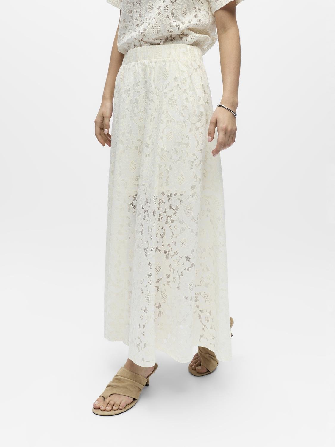 OBJBIANCA Long Skirt - White Sand - VERO MODA & VILA Bergvik