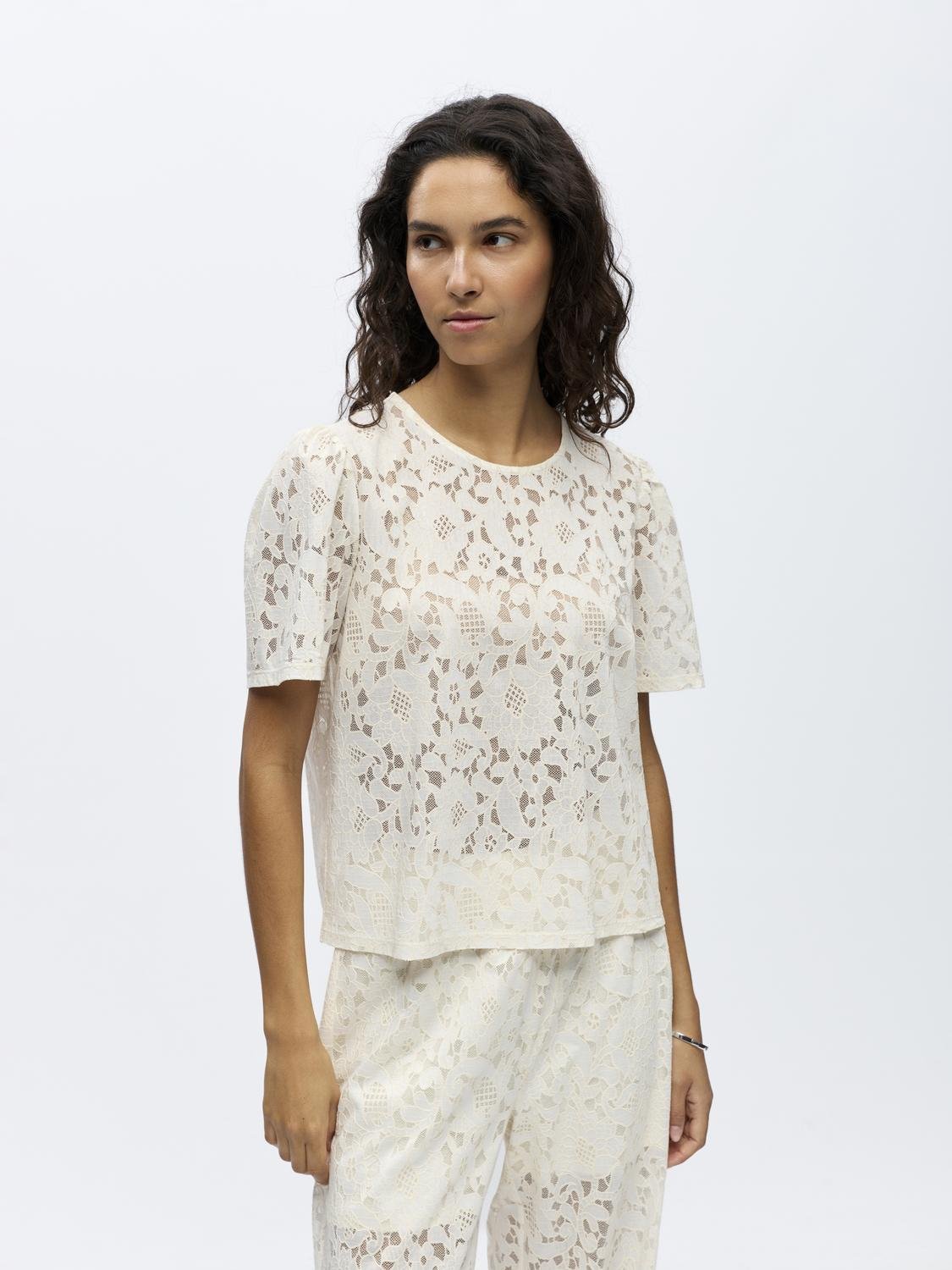 OBJBIANCA Top - White Sand - VERO MODA & VILA Bergvik