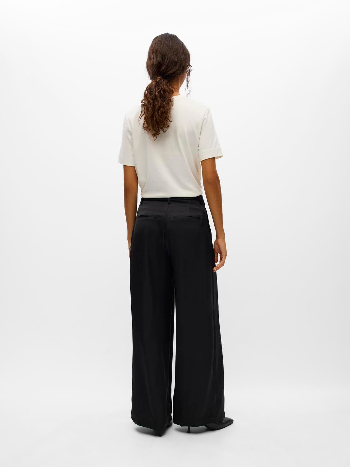 OBJCHILLI Tailored Trousers - Black - VERO MODA & VILA Bergvik