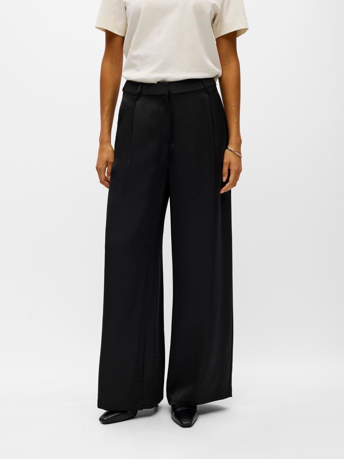 OBJCHILLI Tailored Trousers - Black - VERO MODA & VILA Bergvik