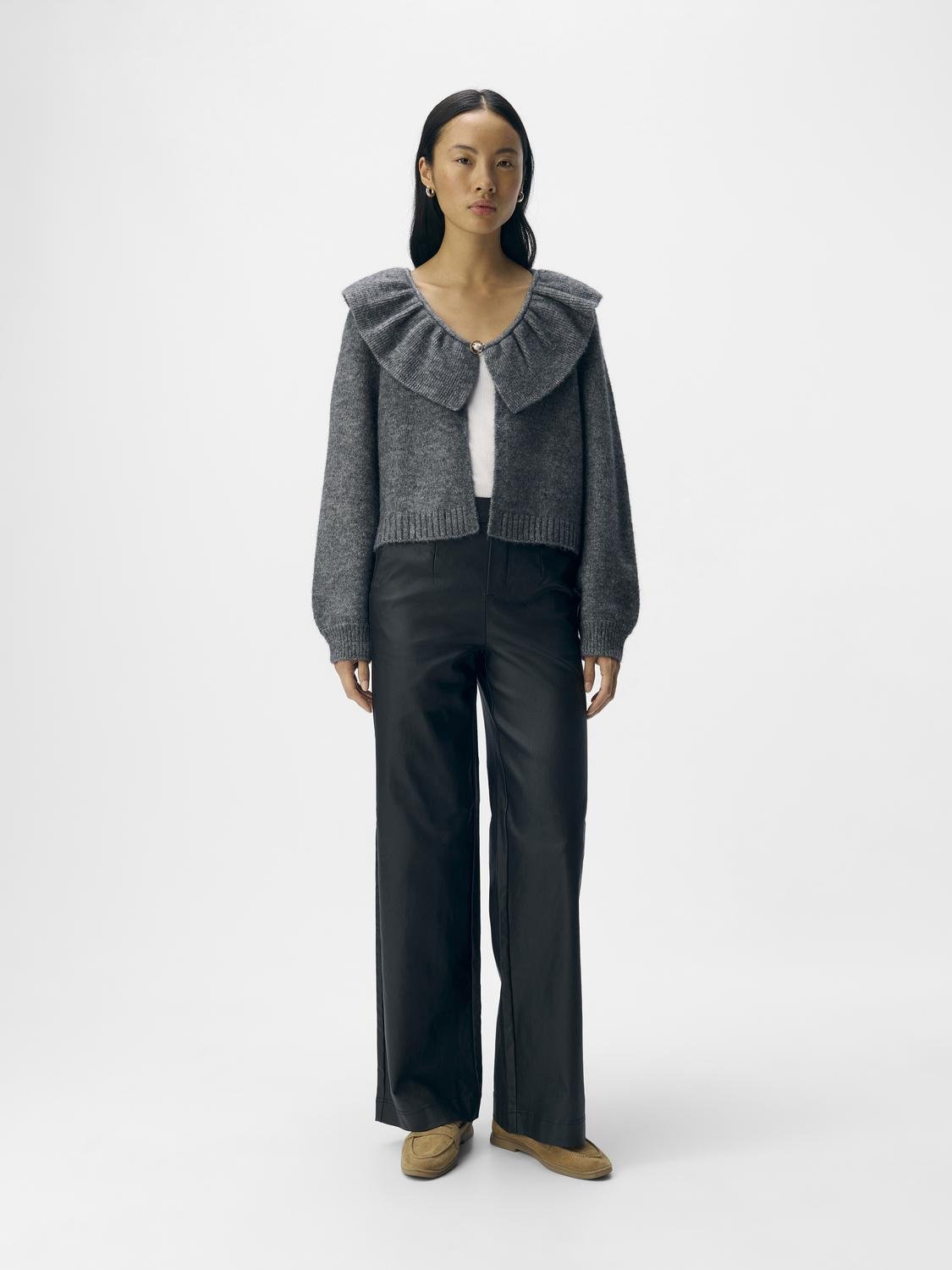 OBJDENISI Knit Cardigan - Medium Grey Melange - VERO MODA & VILA Bergvik