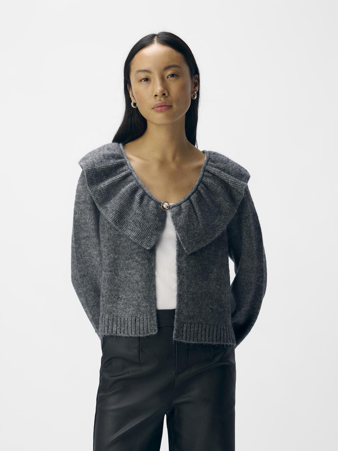 OBJDENISI Knit Cardigan - Medium Grey Melange - VERO MODA & VILA Bergvik