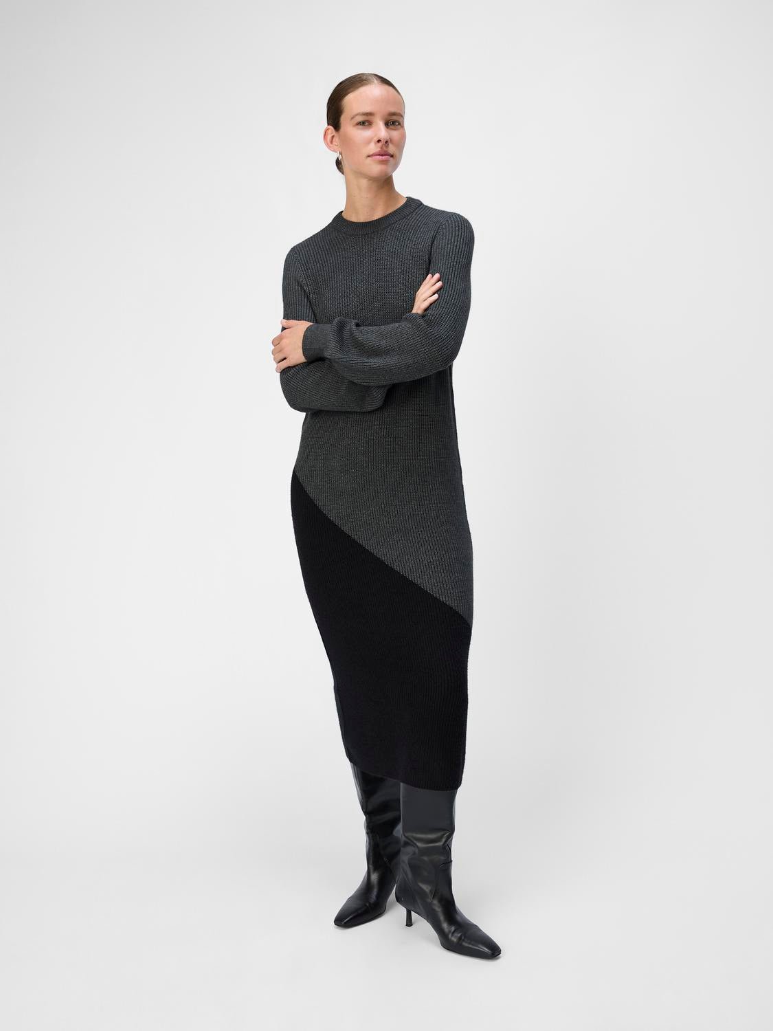 OBJDITTE Midi Dress - Dark Grey Melange - VERO MODA & VILA Bergvik