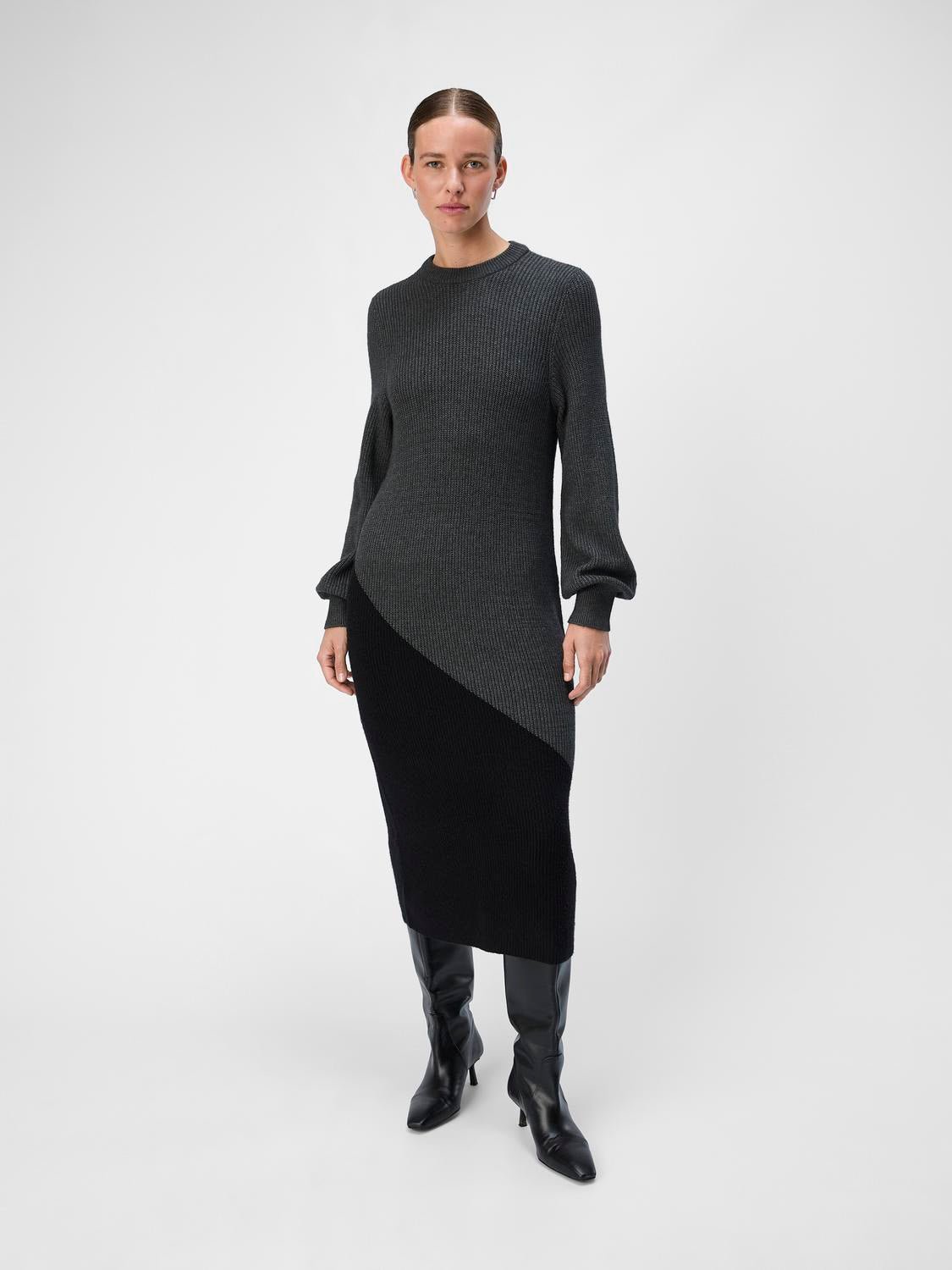 OBJDITTE Midi Dress - Dark Grey Melange - VERO MODA & VILA Bergvik