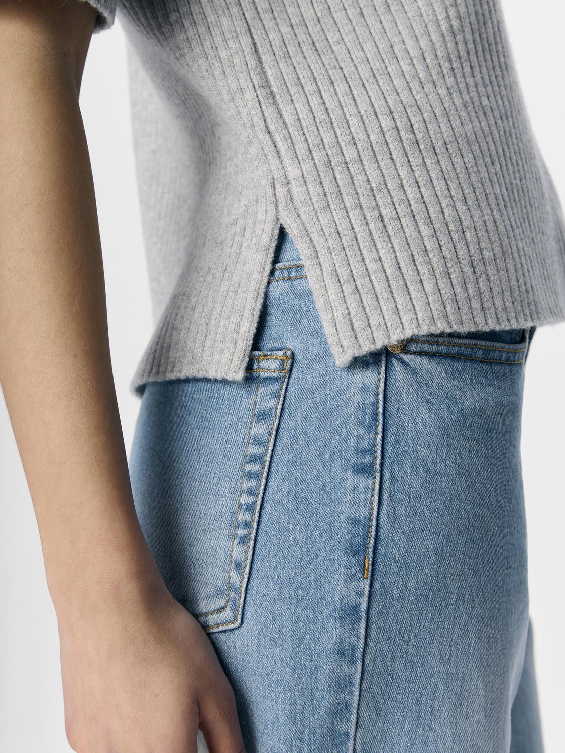 OBJELVA Pullover - Light Grey Melange - VERO MODA & VILA Bergvik