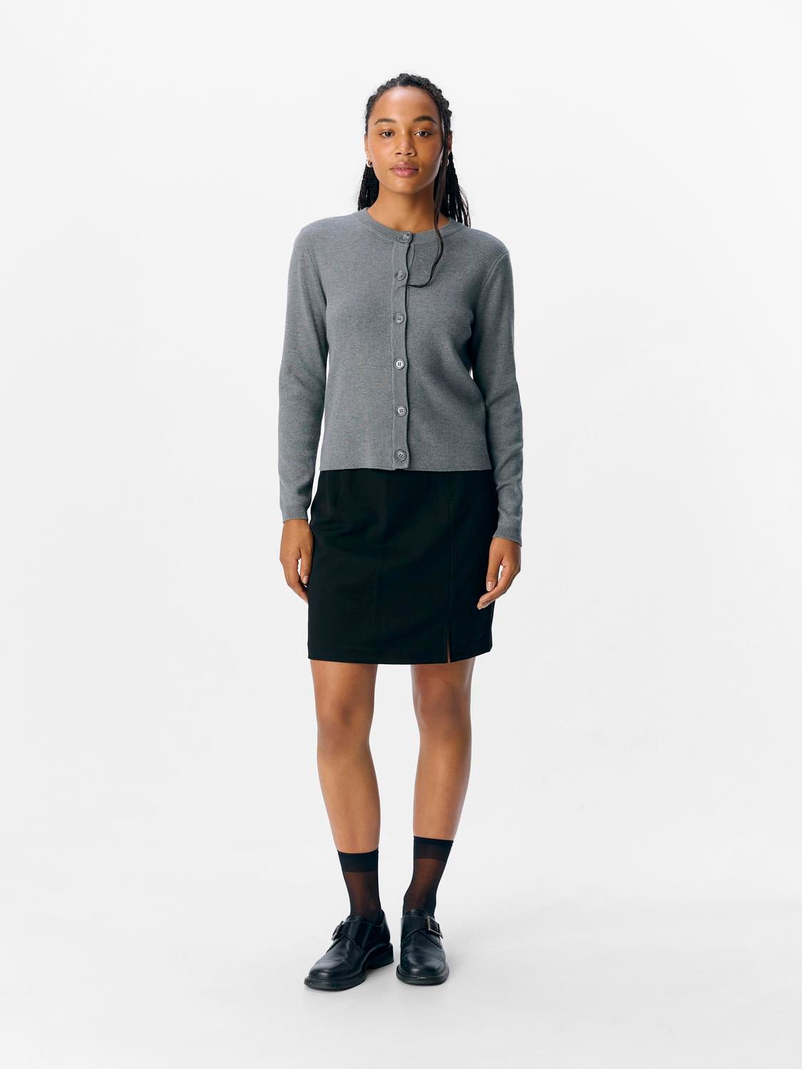 OBJESTER Knit Cardigan - Medium Grey Melange - VERO MODA & VILA Bergvik