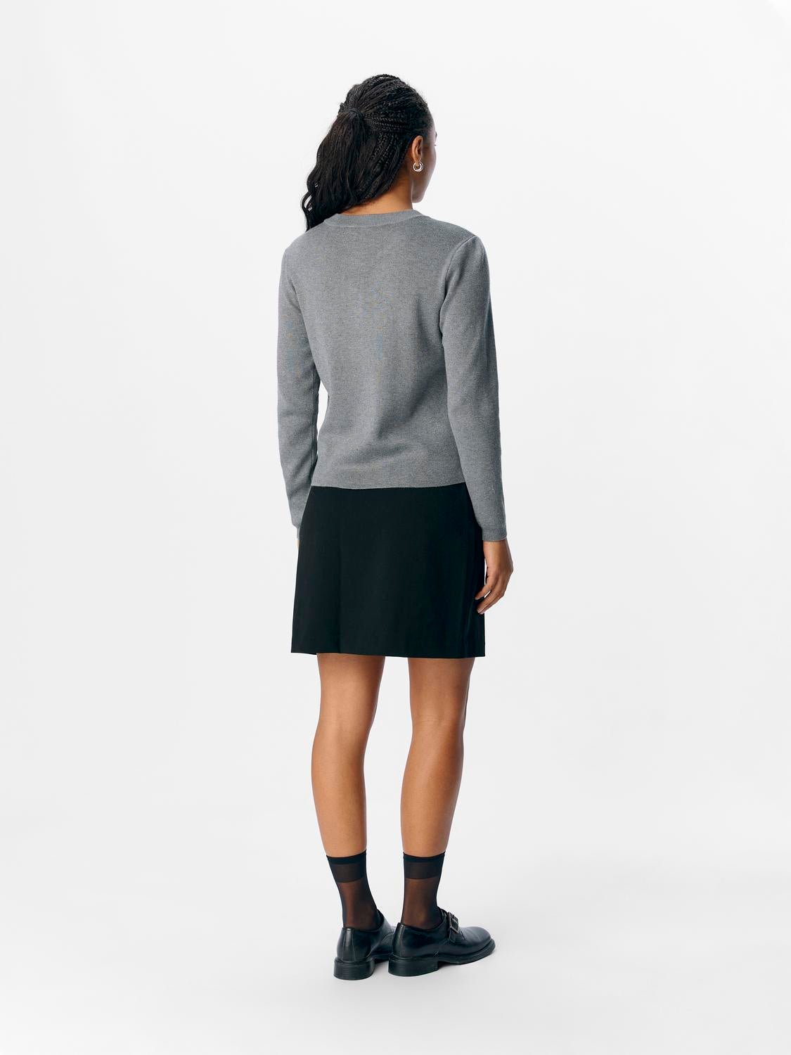 OBJESTER Knit Cardigan - Medium Grey Melange - VERO MODA & VILA Bergvik