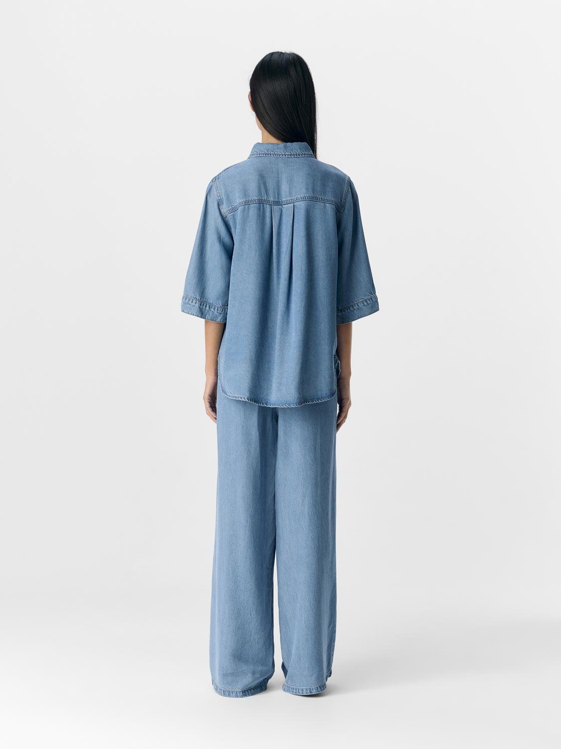 OBJFRAME Denim Shirt - Light Blue Denim - VERO MODA & VILA Bergvik