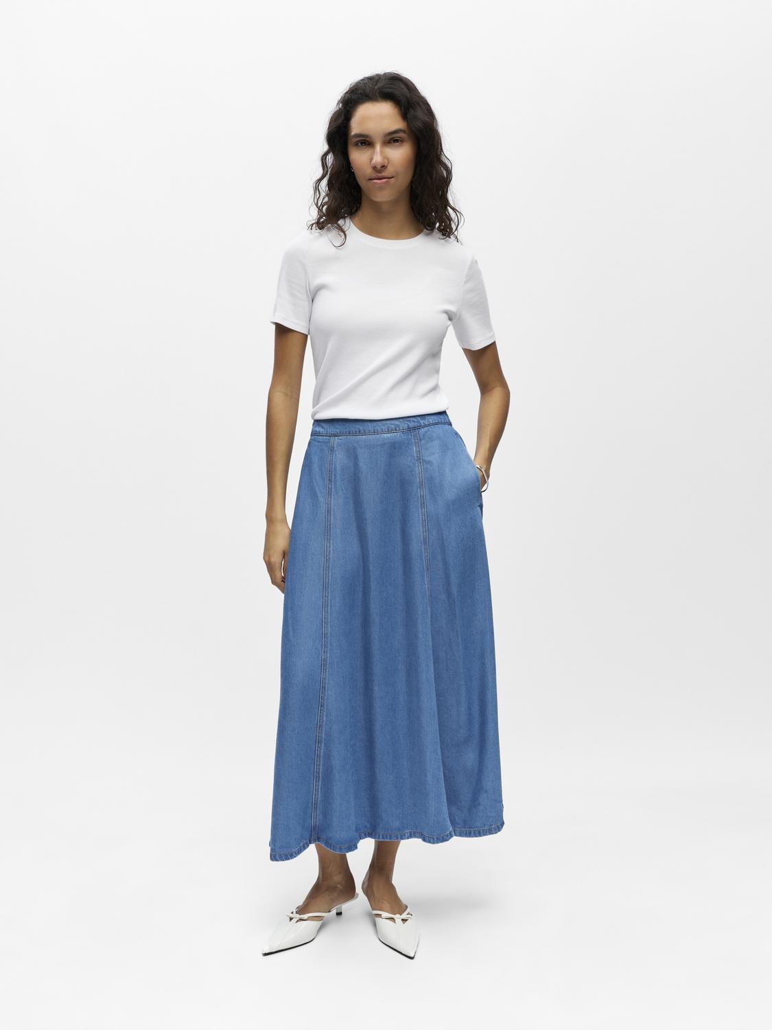 OBJFRAME Midi Skirt - Light Blue Denim - VERO MODA & VILA Bergvik