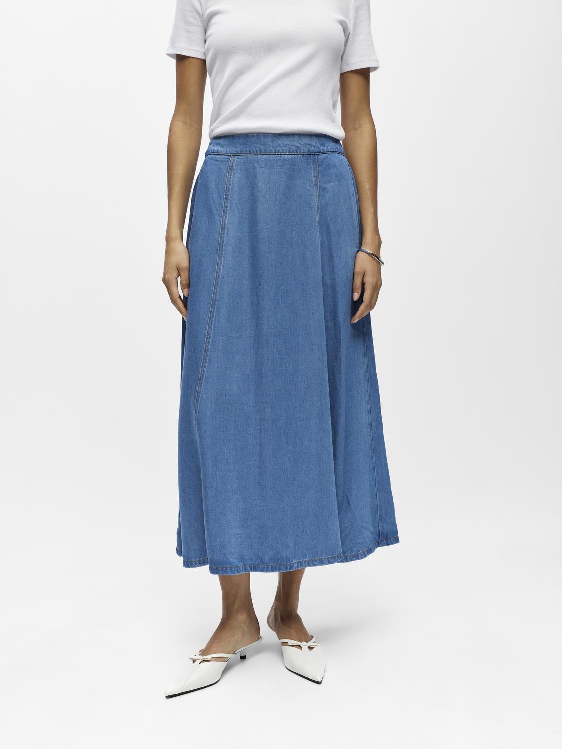 OBJFRAME Midi Skirt - Light Blue Denim - VERO MODA & VILA Bergvik