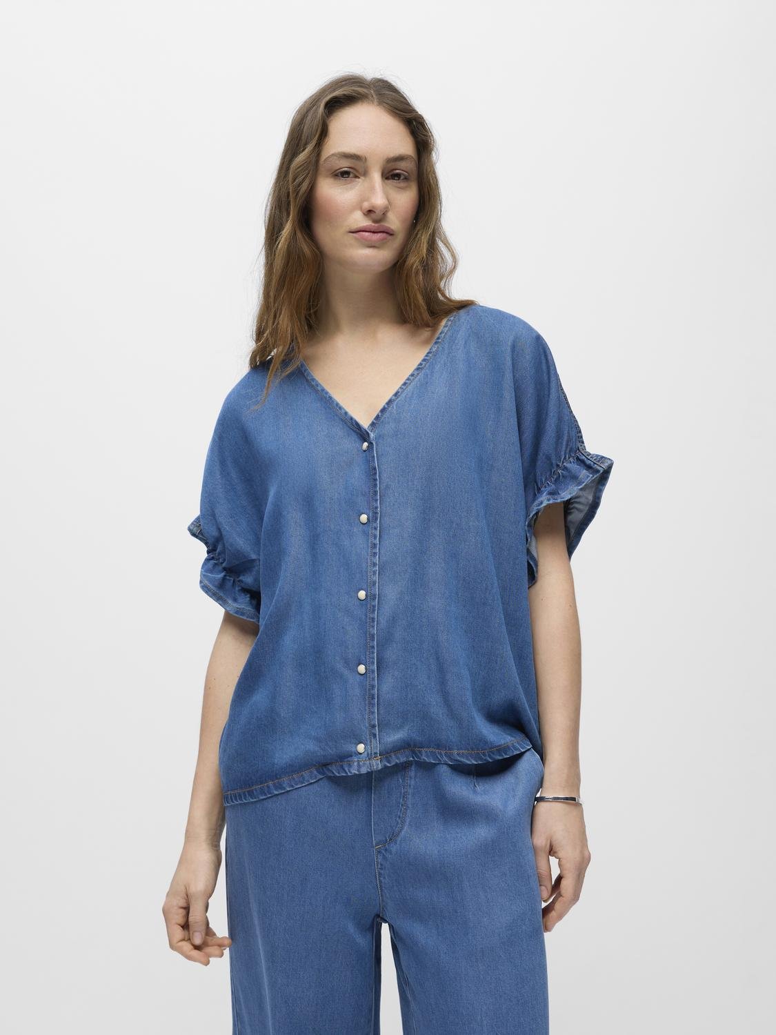 OBJFRAME Top - Medium Blue Denim - VERO MODA & VILA Bergvik