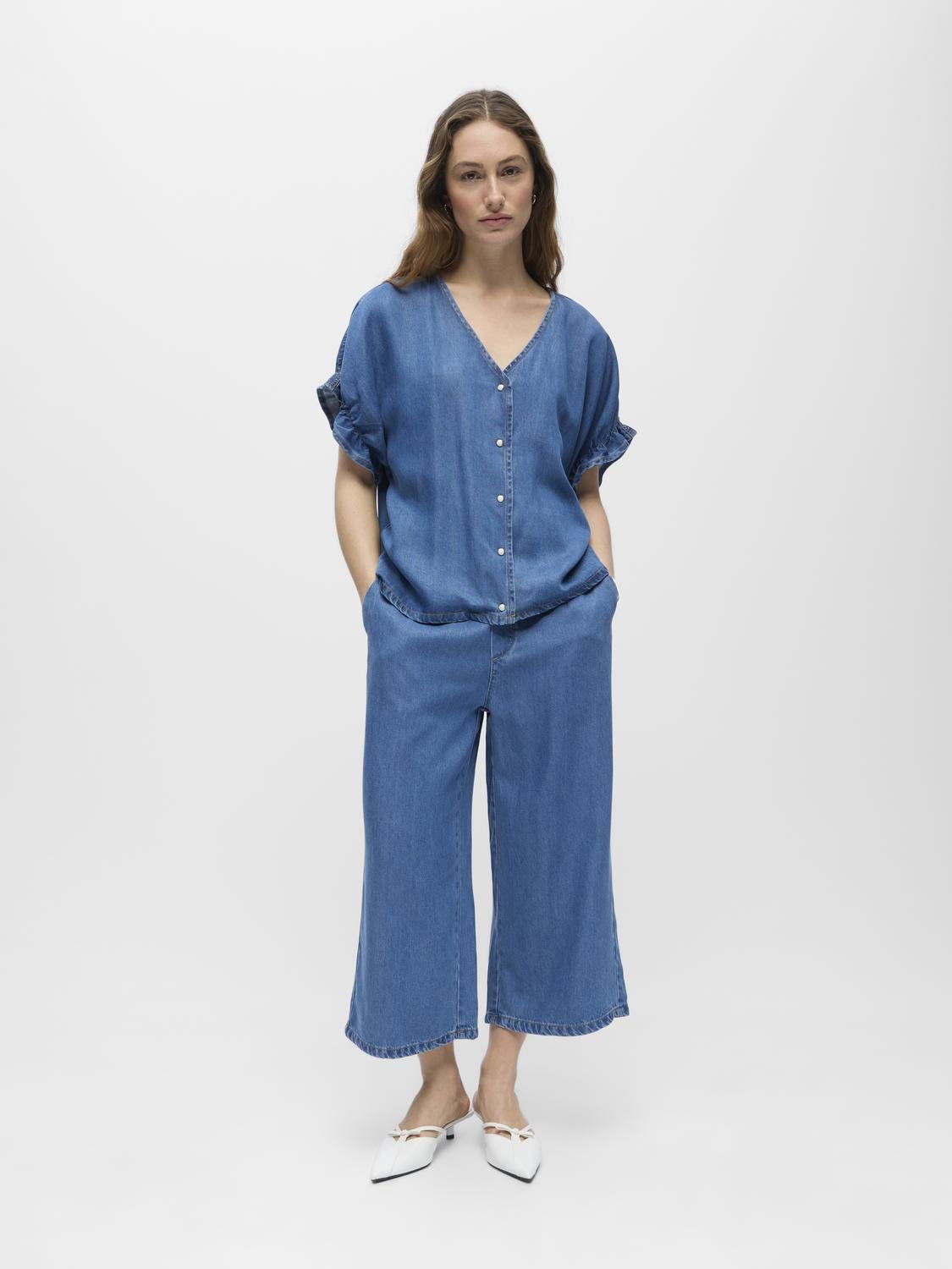 OBJFRAME Top - Medium Blue Denim - VERO MODA & VILA Bergvik