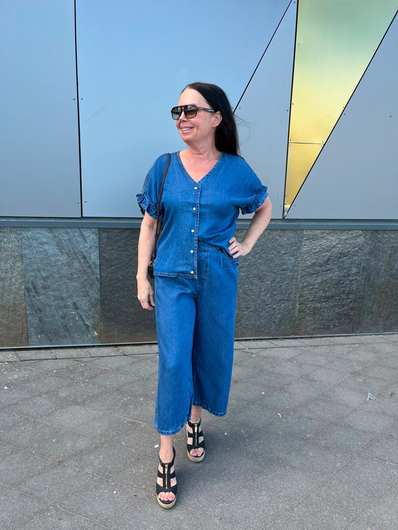 OBJFRAME Top - Medium Blue Denim - VERO MODA & VILA Bergvik