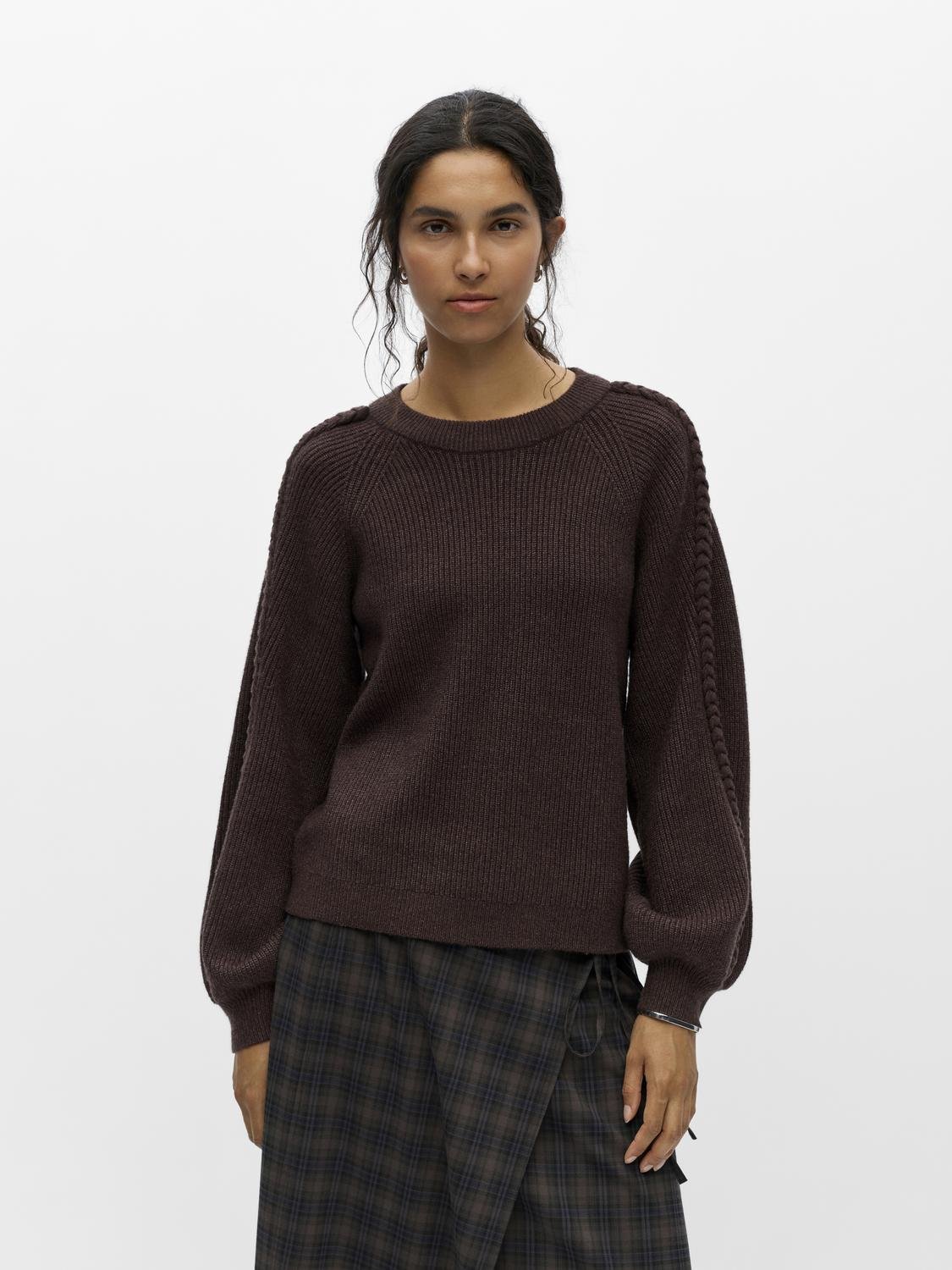 OBJHANNAH Pullover - Seal Brown - VERO MODA & VILA Bergvik
