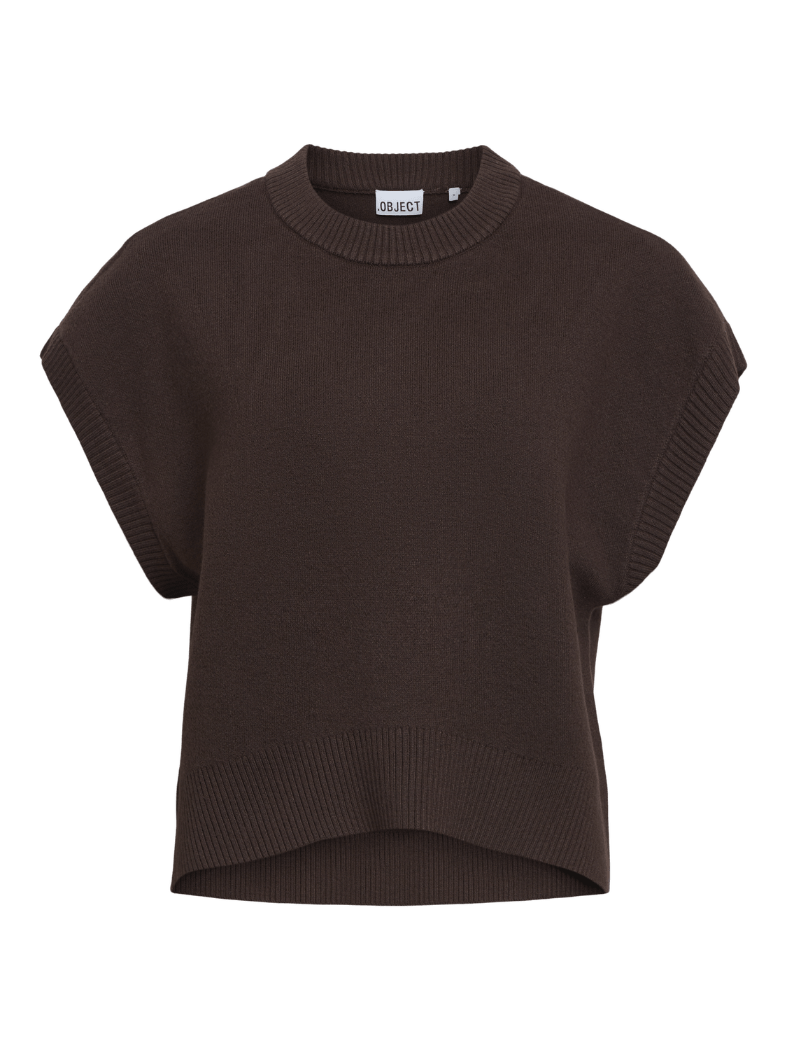 OBJITONE Knitted Waistcoat - Seal Brown - VERO MODA & VILA Bergvik