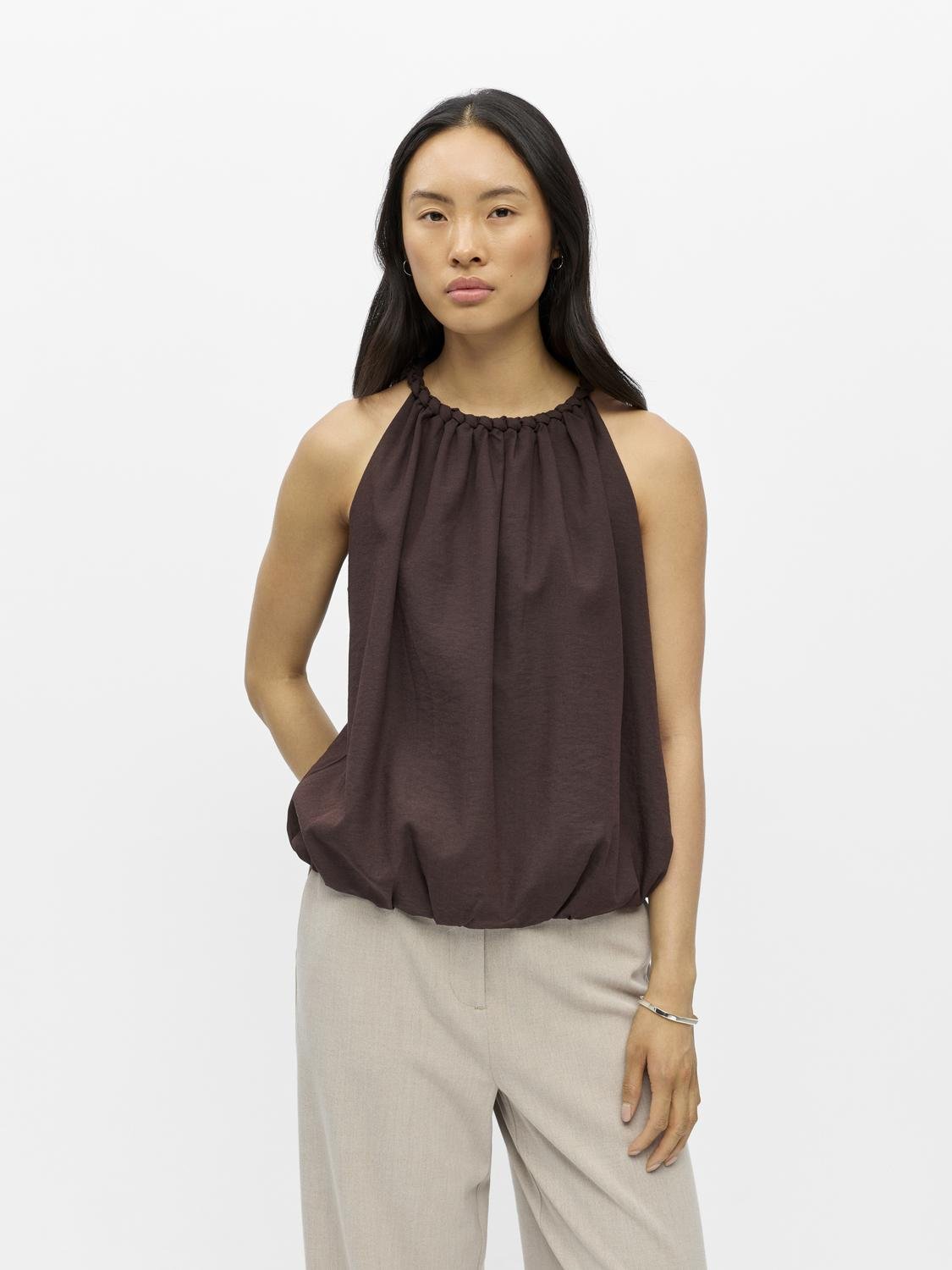 OBJJOLLY Top - Seal Brown - VERO MODA & VILA Bergvik