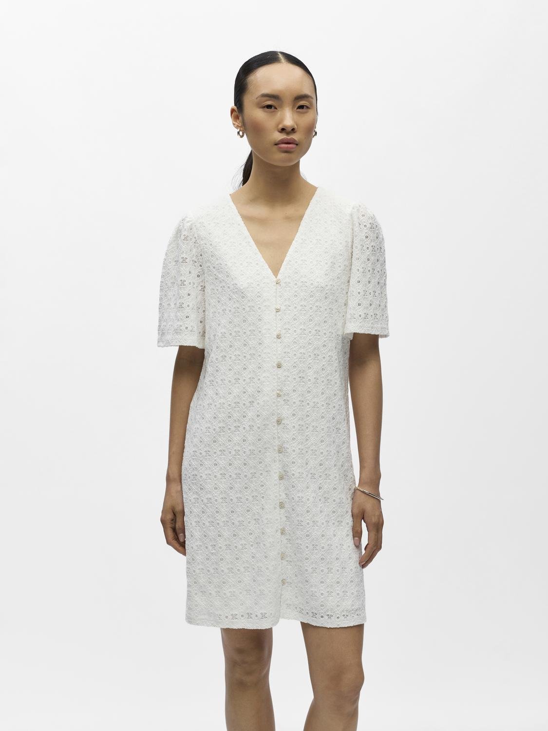 OBJLAILA Short Dress - Cloud Dancer - VERO MODA & VILA Bergvik