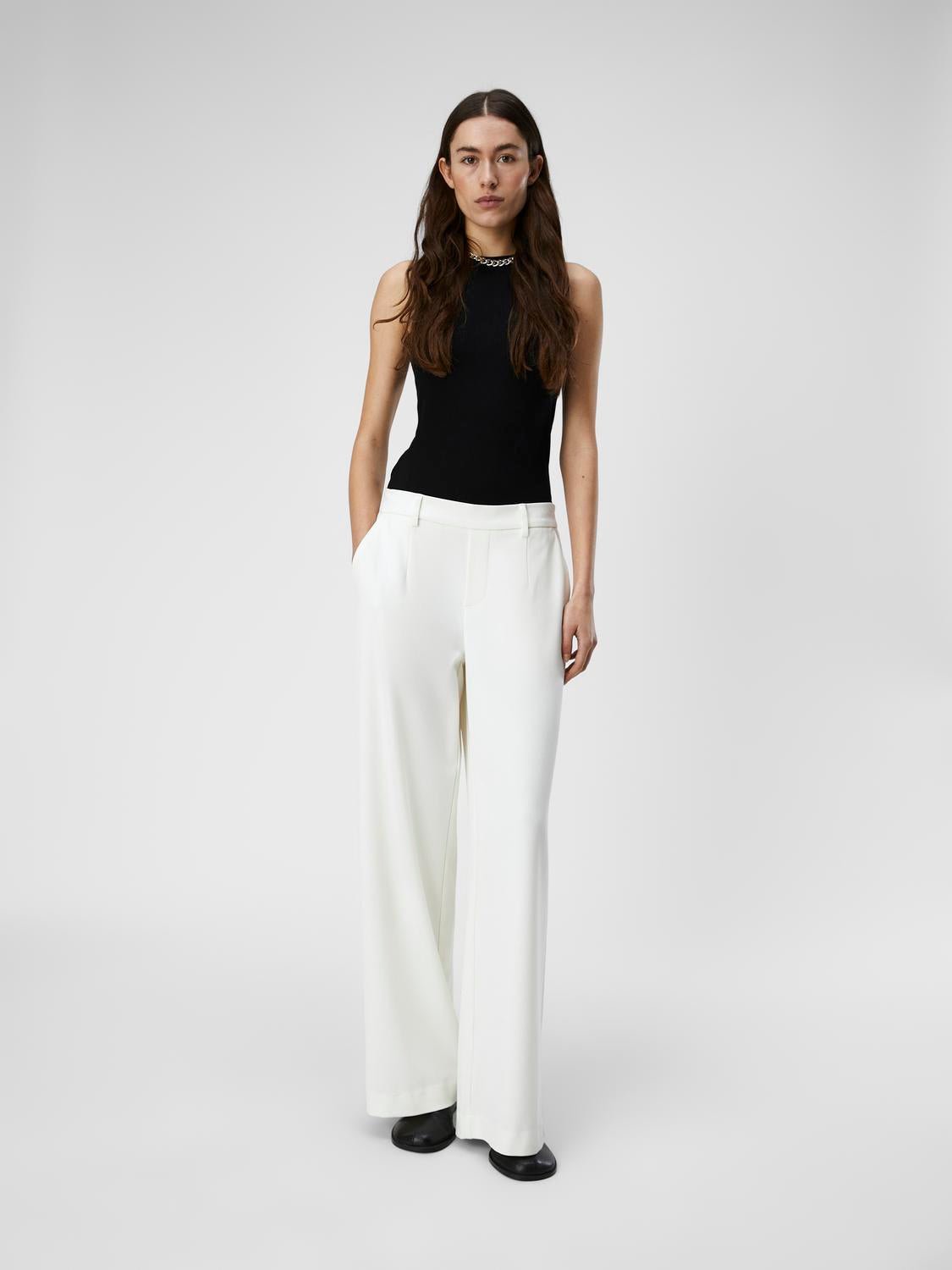 OBJLISA Trousers - Cloud Dancer - VERO MODA & VILA Bergvik