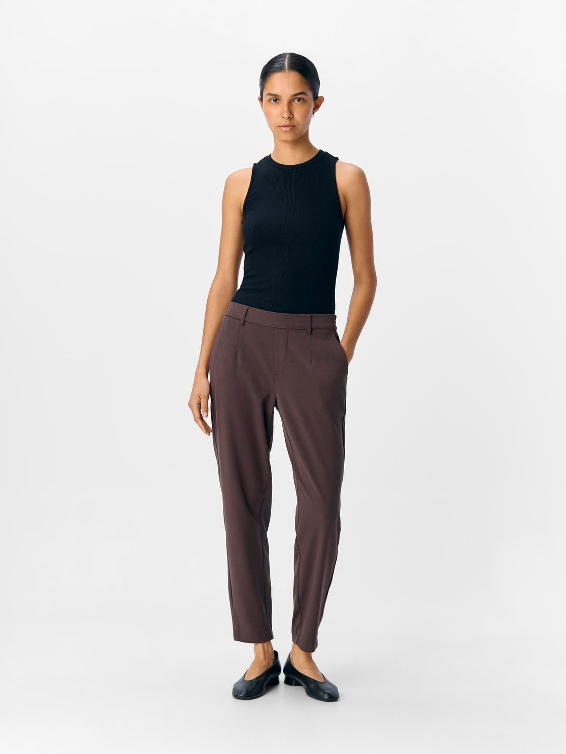OBJLISA Trousers - Seal Brown - VERO MODA & VILA Bergvik