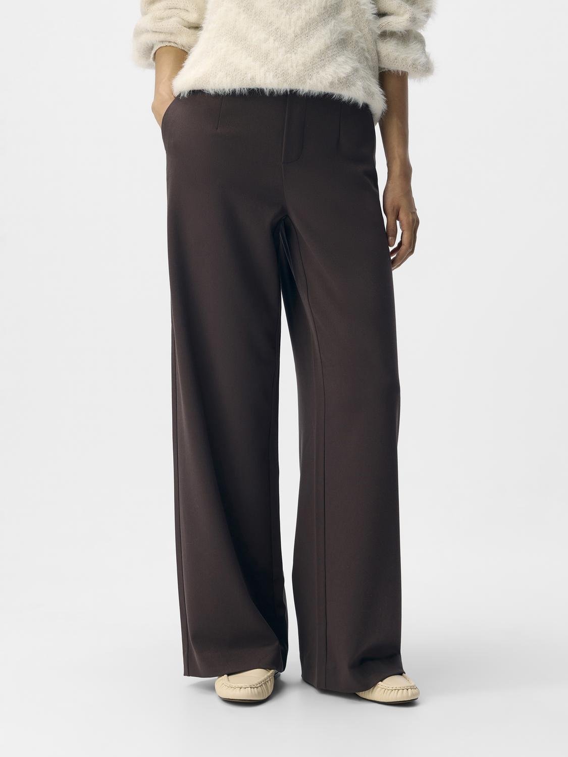 OBJLISA Trousers - Seal Brown - VERO MODA & VILA Bergvik