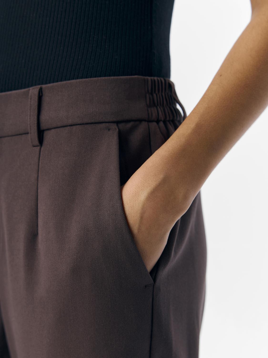 OBJLISA Trousers - Seal Brown - VERO MODA & VILA Bergvik