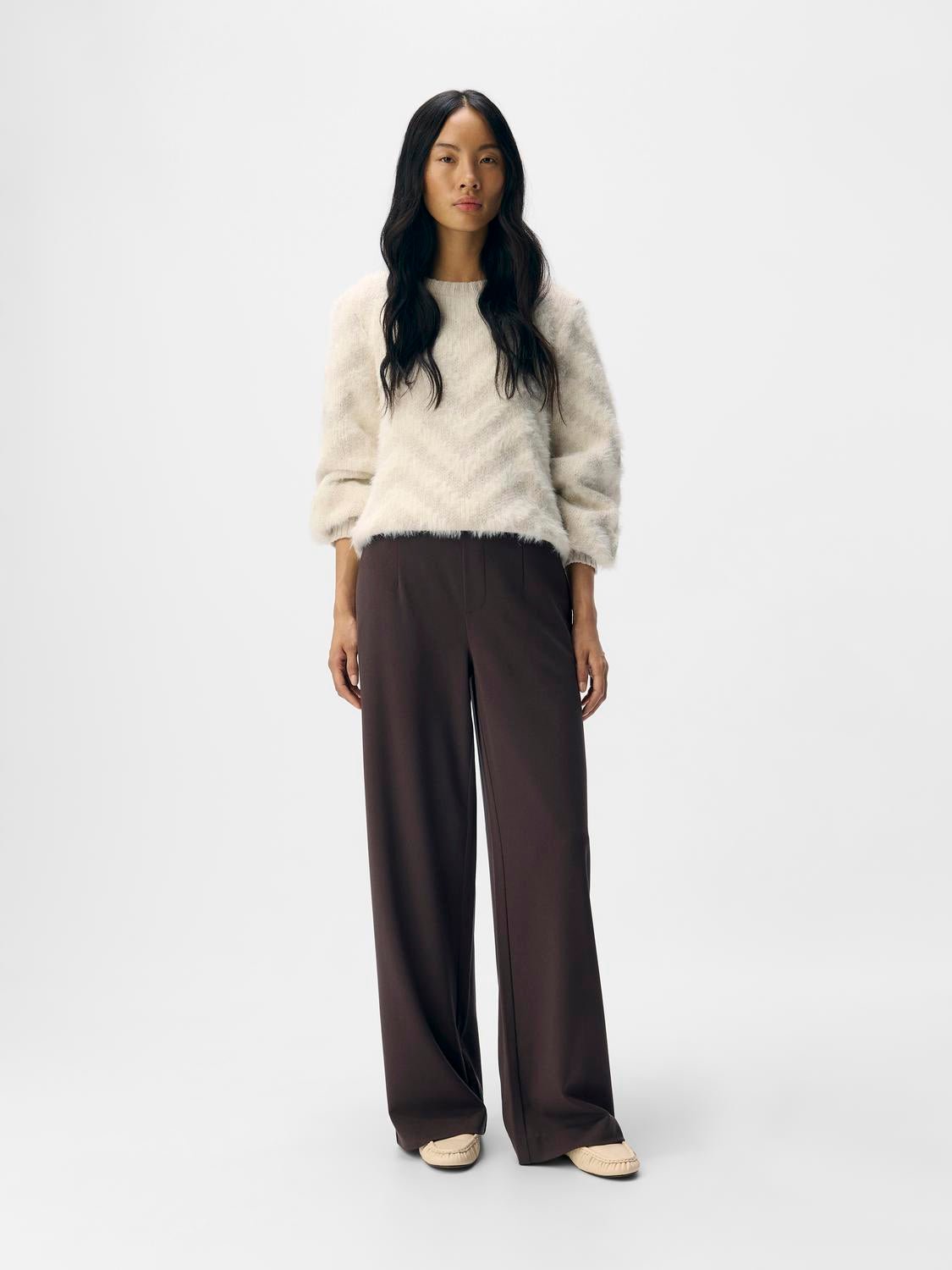OBJLISA Trousers - Seal Brown - VERO MODA & VILA Bergvik