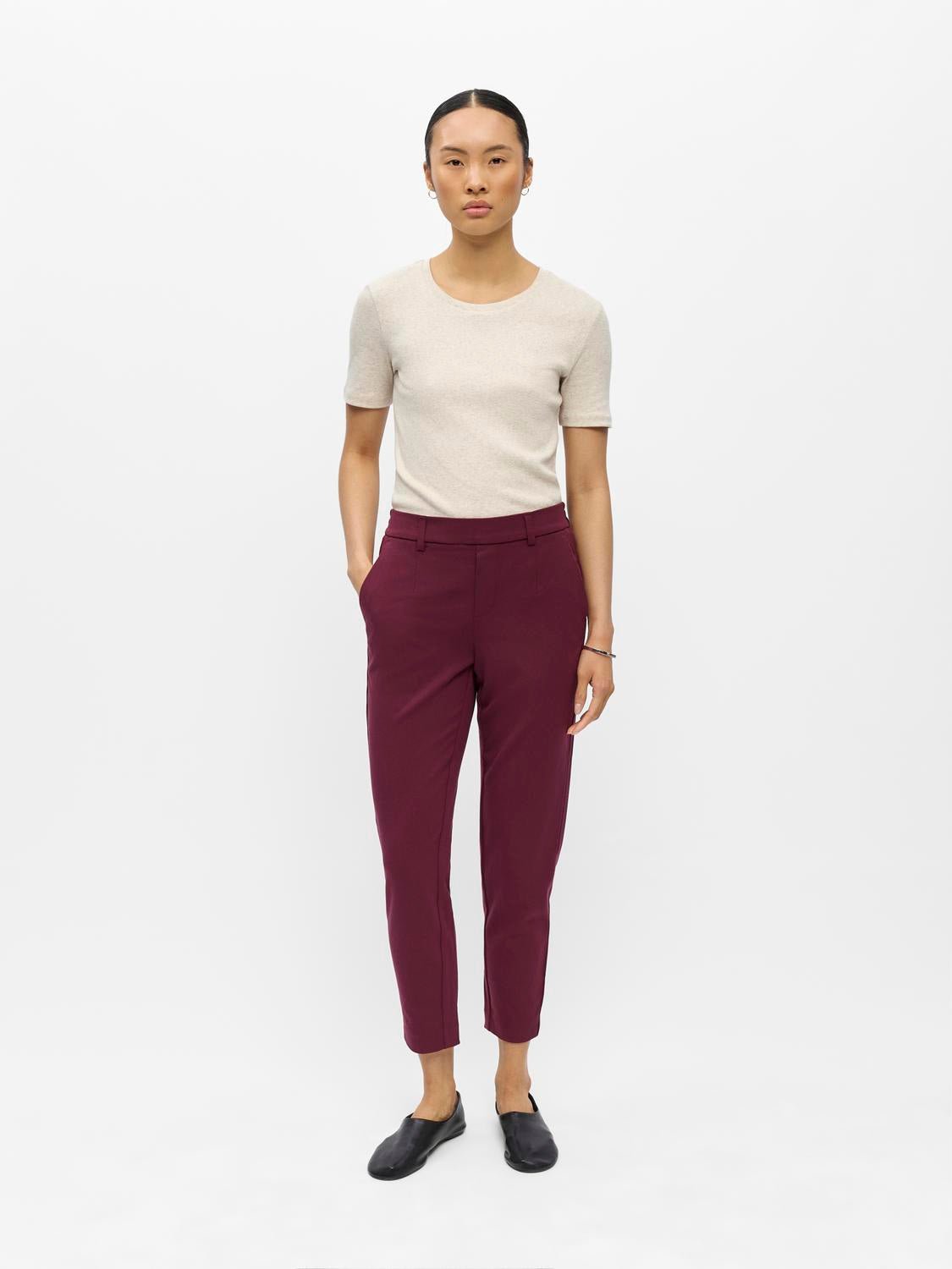 OBJLISA Trousers - Windsor Wine - VERO MODA & VILA Bergvik