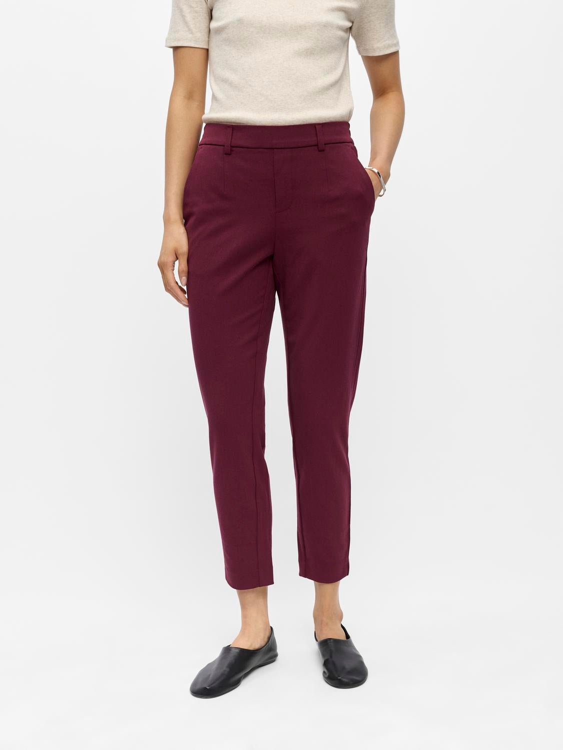 OBJLISA Trousers - Windsor Wine - VERO MODA & VILA Bergvik