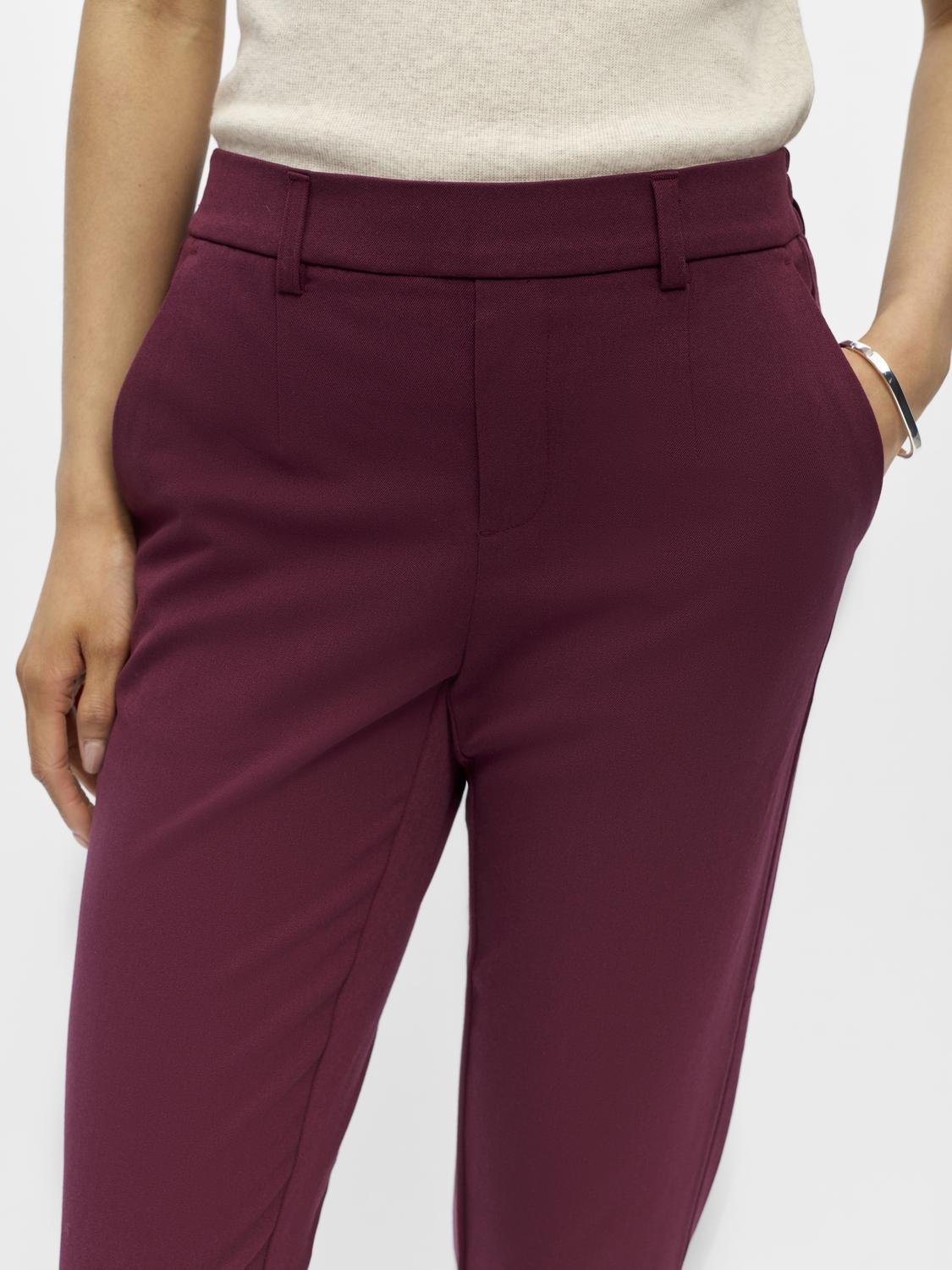 OBJLISA Trousers - Windsor Wine - VERO MODA & VILA Bergvik