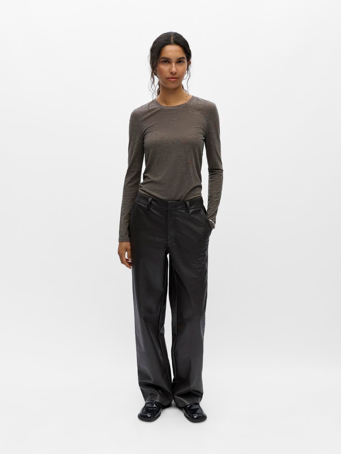 OBJLIVA Trousers - Seal Brown - VERO MODA & VILA Bergvik
