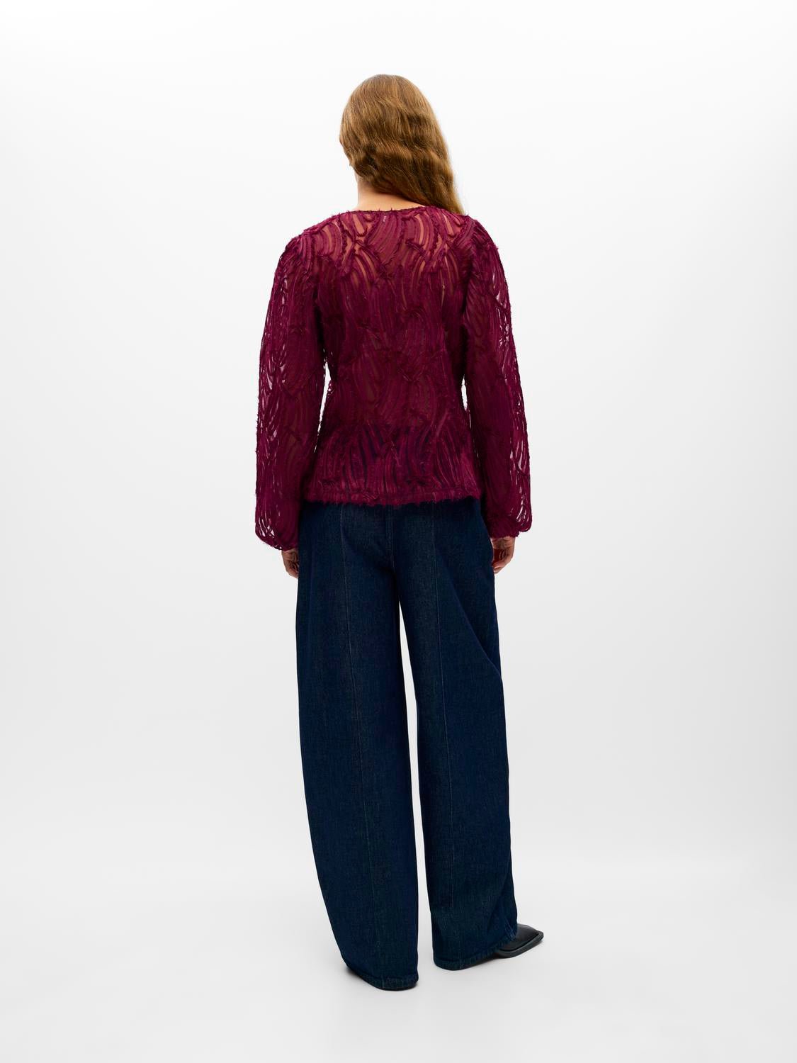 OBJLUCIE Top - Windsor Wine - VERO MODA & VILA Bergvik