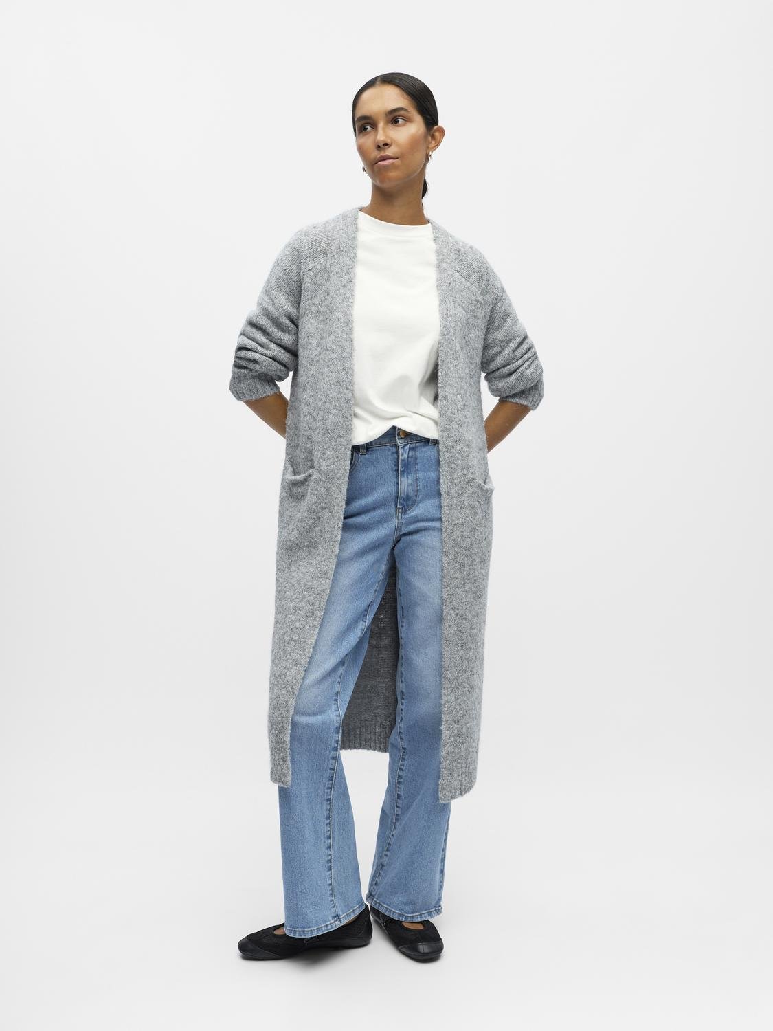 OBJMILU Knit Cardigan - Medium Grey Melange - VERO MODA & VILA Bergvik