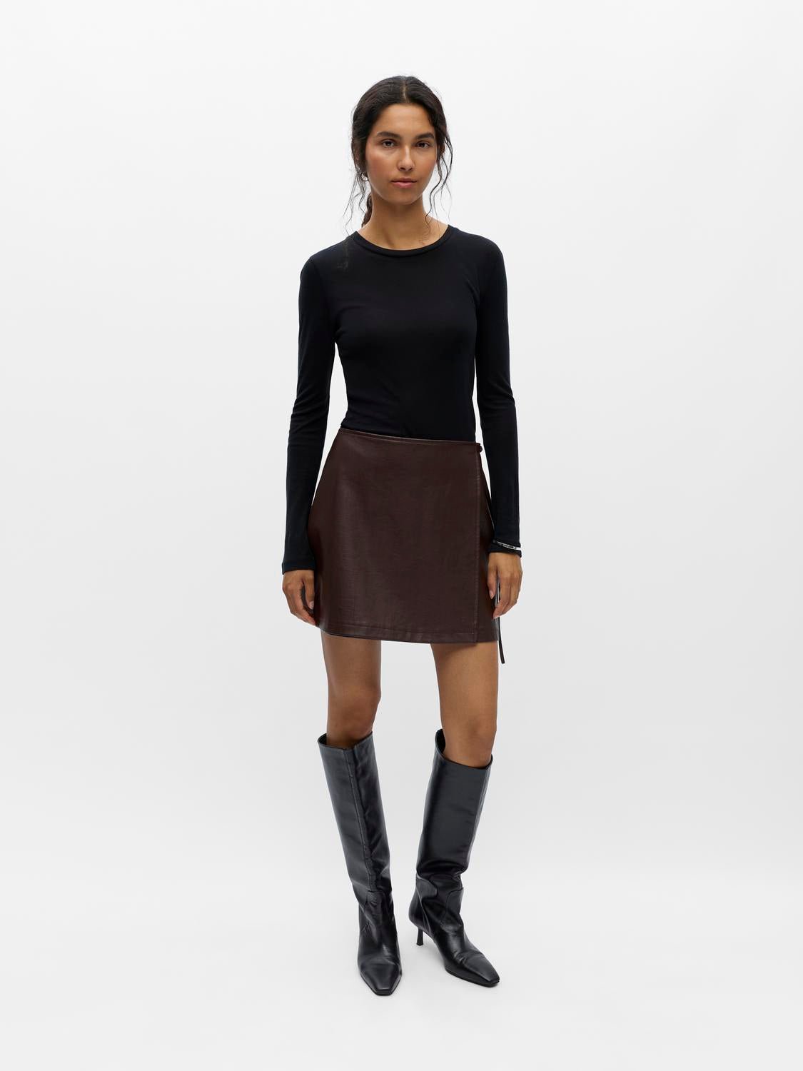 OBJOLIVE Short Skirt - Seal Brown - VERO MODA & VILA Bergvik